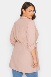 Yours Curve Pink Linen Utility Tunic Contains Linen - Image 3 of 4