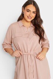 Yours Curve Pink Linen Utility Tunic Contains Linen - Image 4 of 4