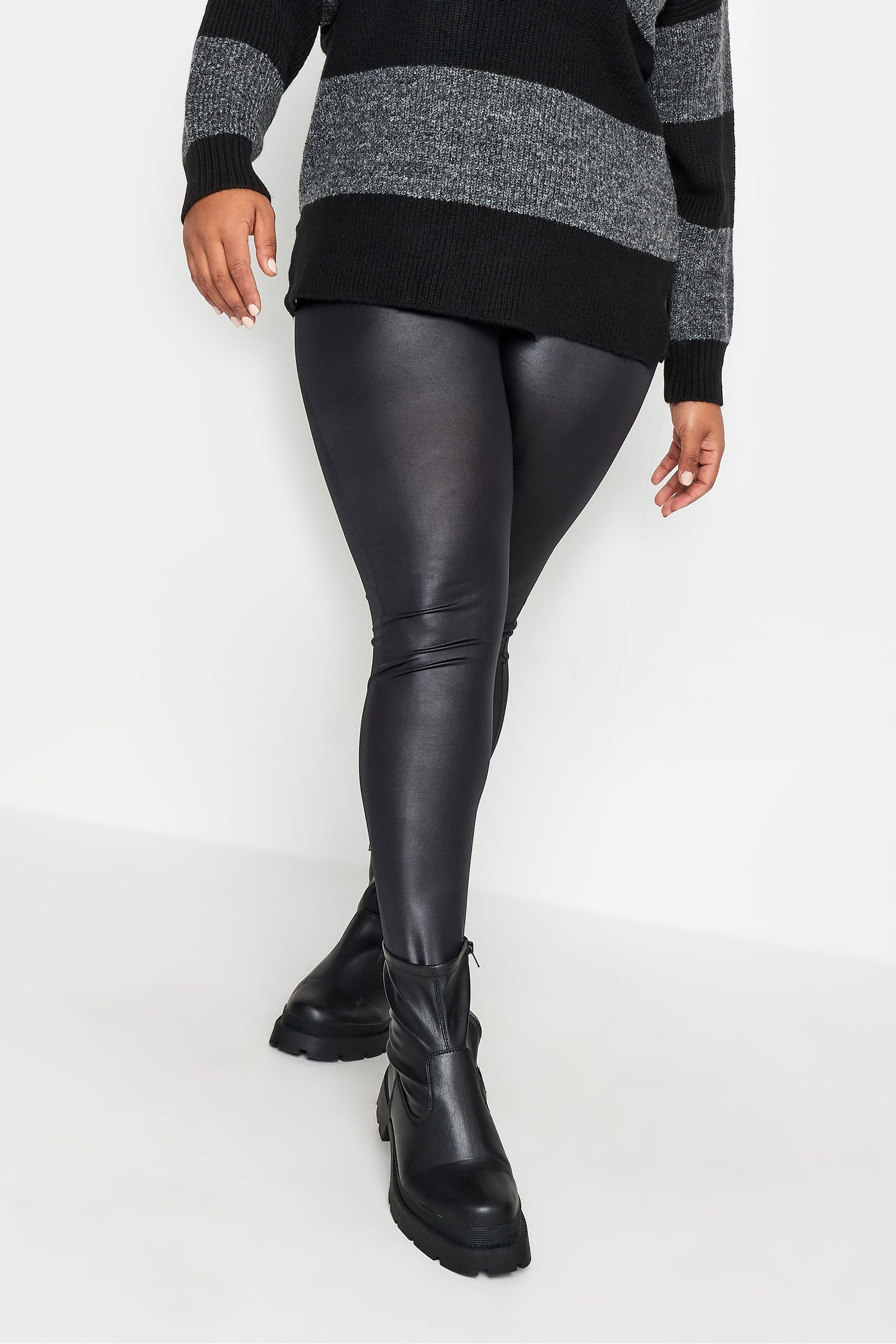 Buy Yours Curve Black Wet Look Legging from Next Luxembourg