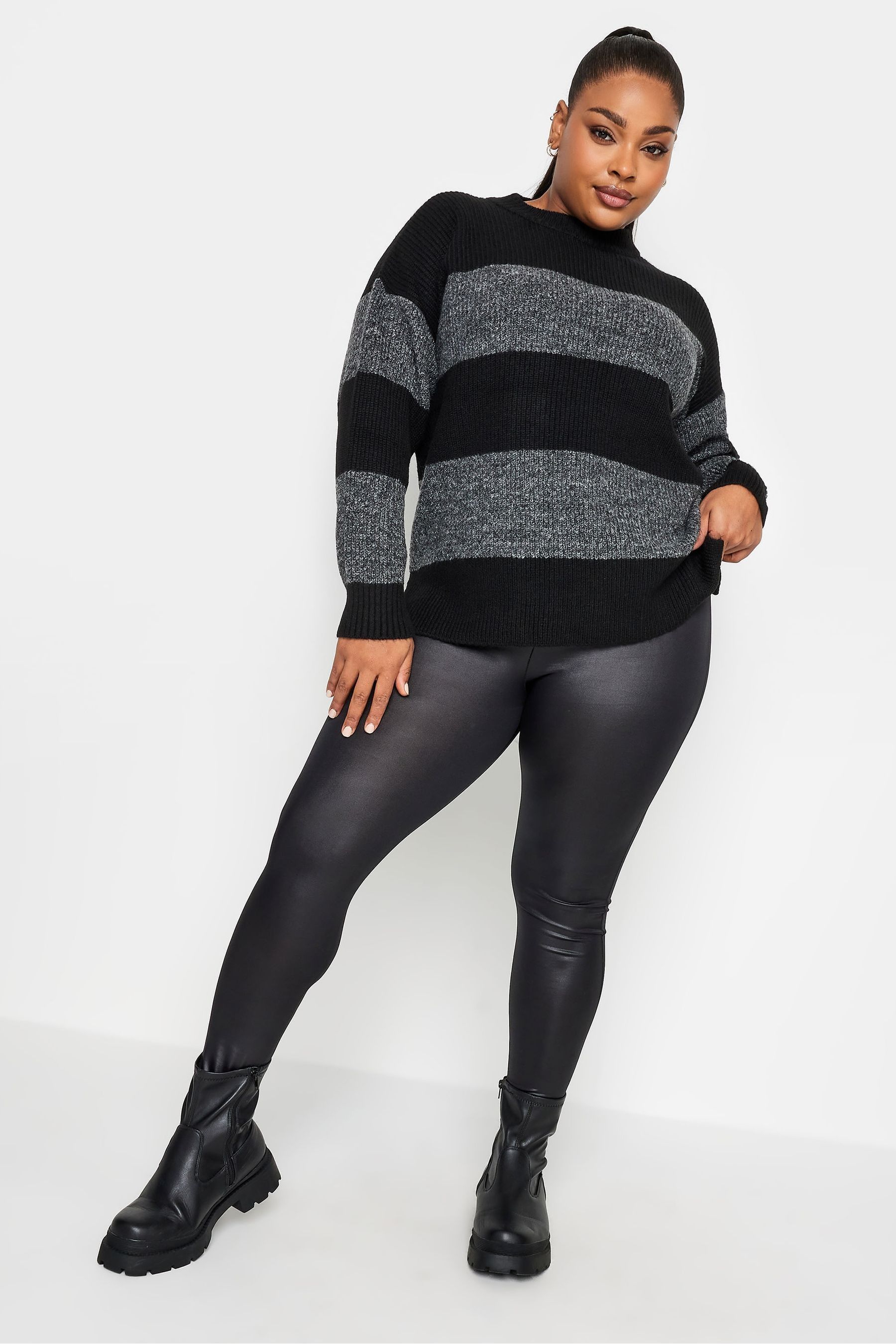 Buy Yours Curve Black Wet Look Legging from Next Luxembourg