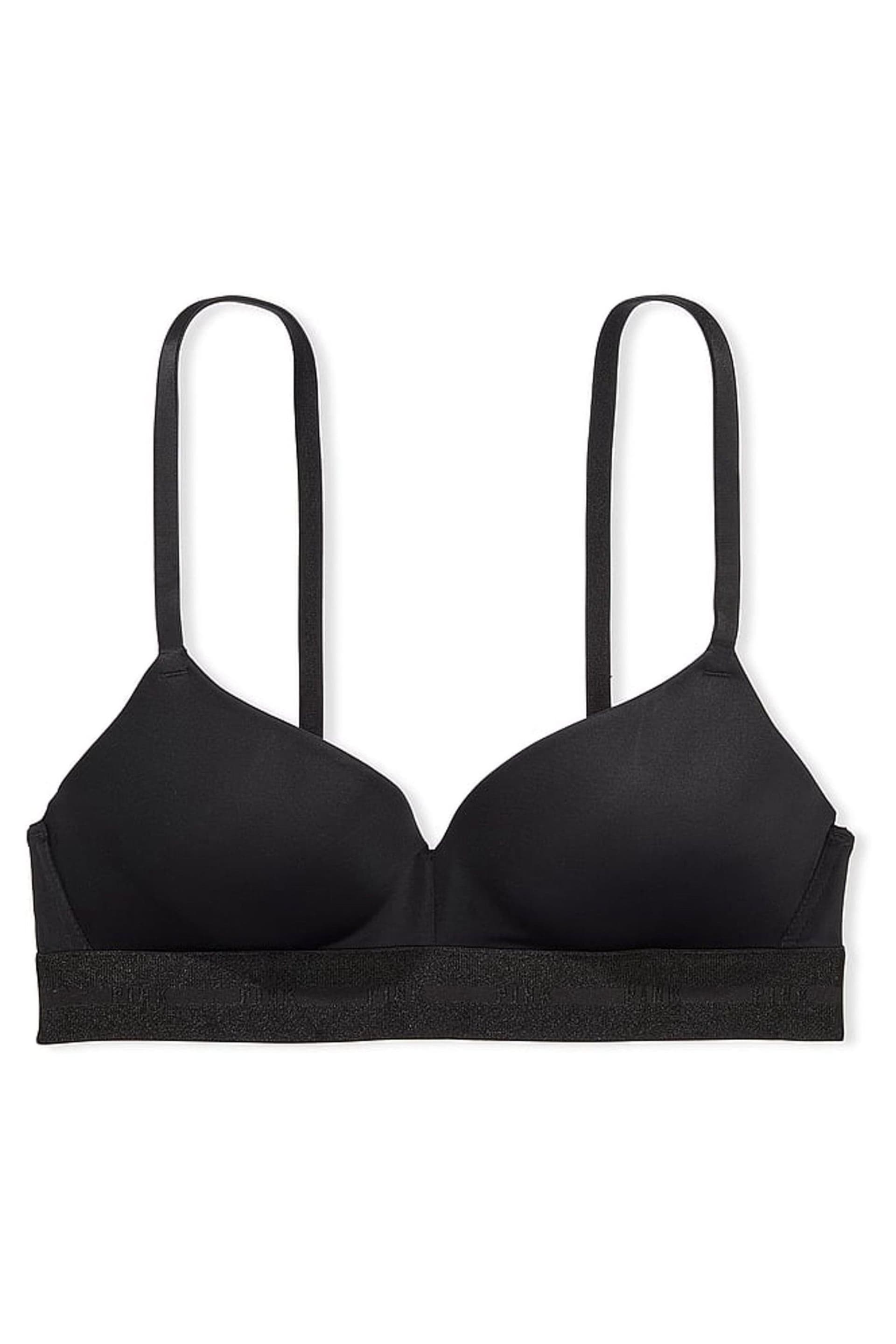 Victoria's Secret PINK Black Smooth Non Wired Push Up Smooth T-Shirt Bra - Image 3 of 3