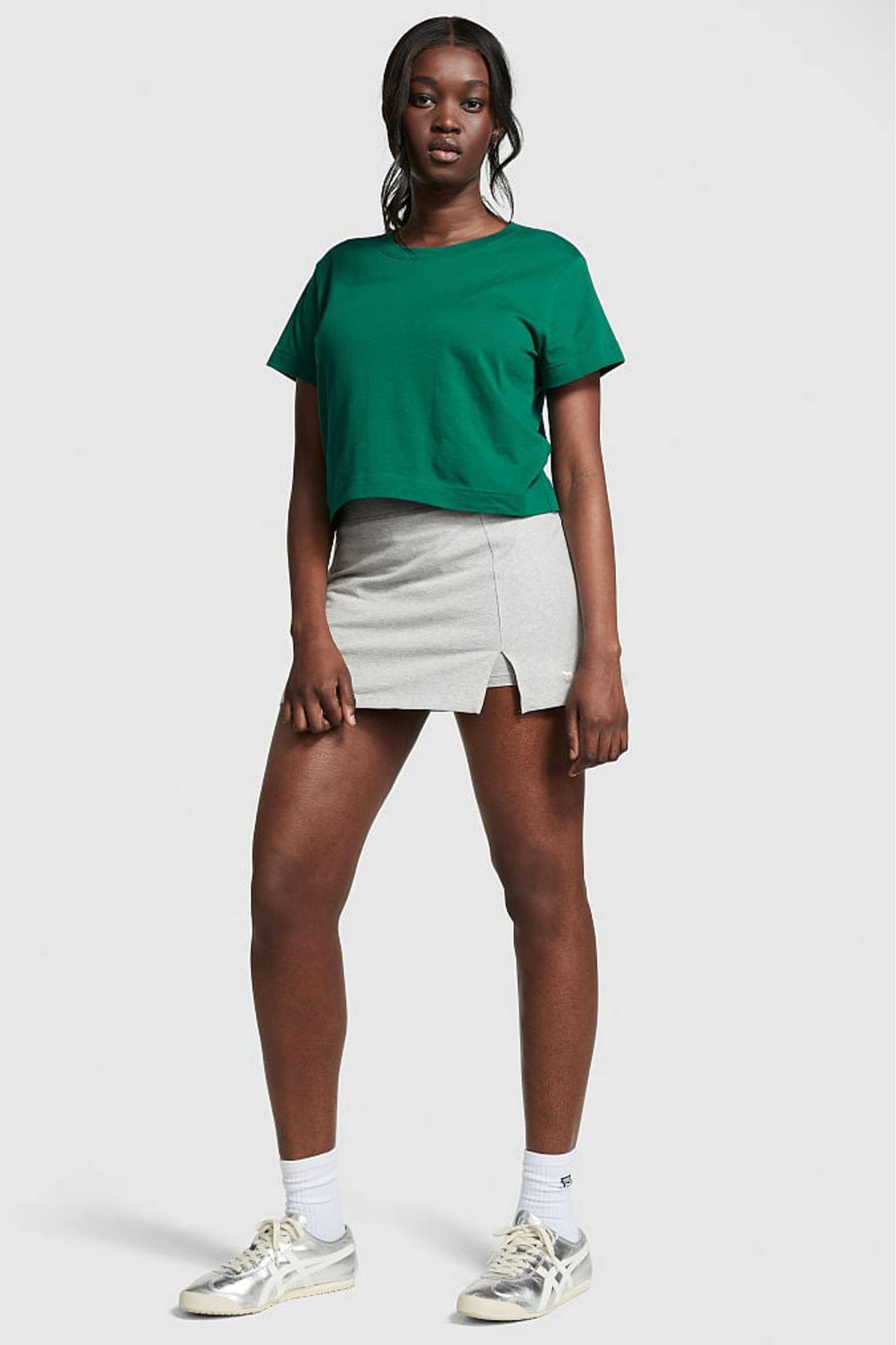 Victoria's Secret PINK Garnet Green Short Sleeve Shrunken T-Shirt - Image 3 of 4