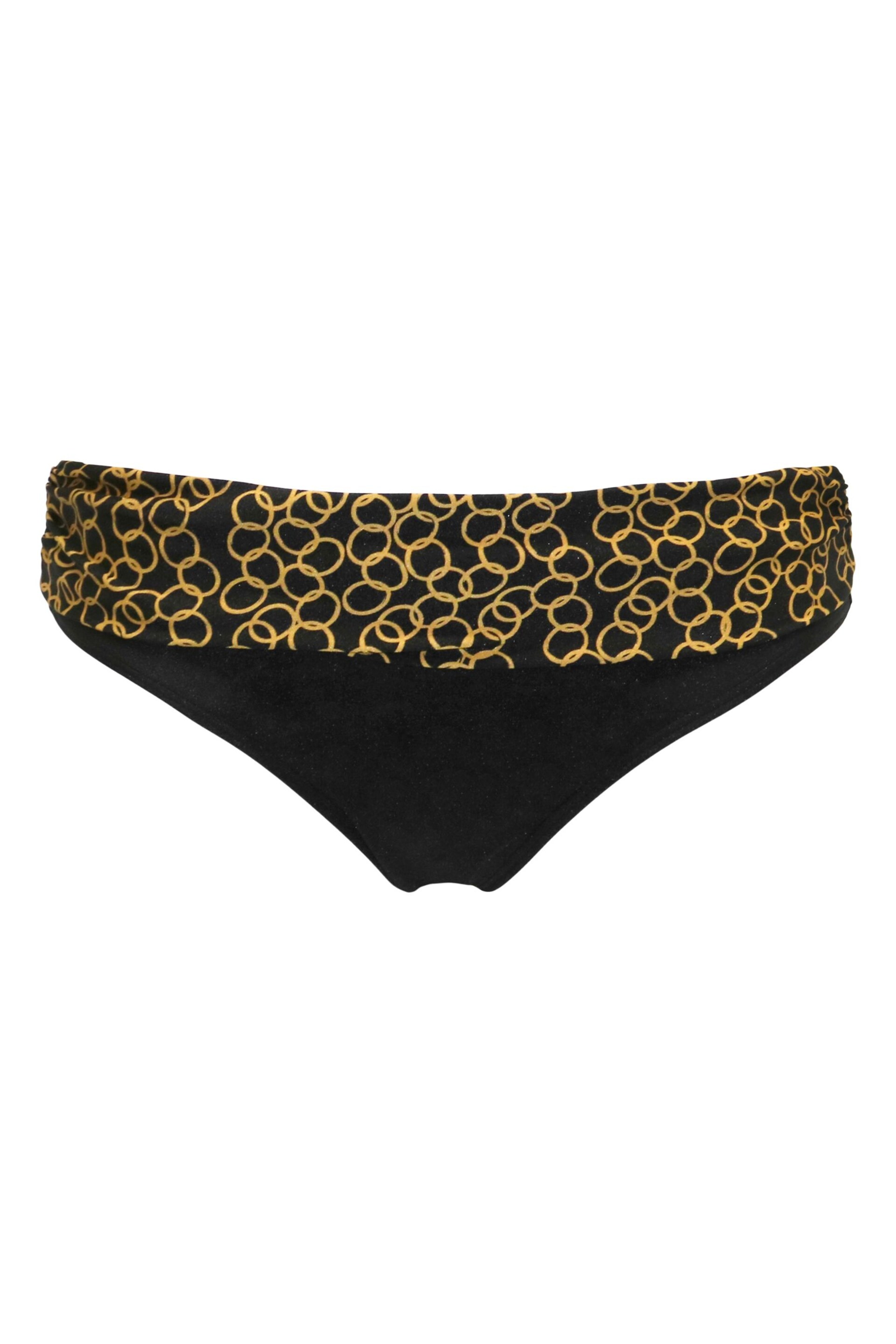 Pour Moi Black/ Gold Fold Over Casablanca Bikini Brief - Image 4 of 5