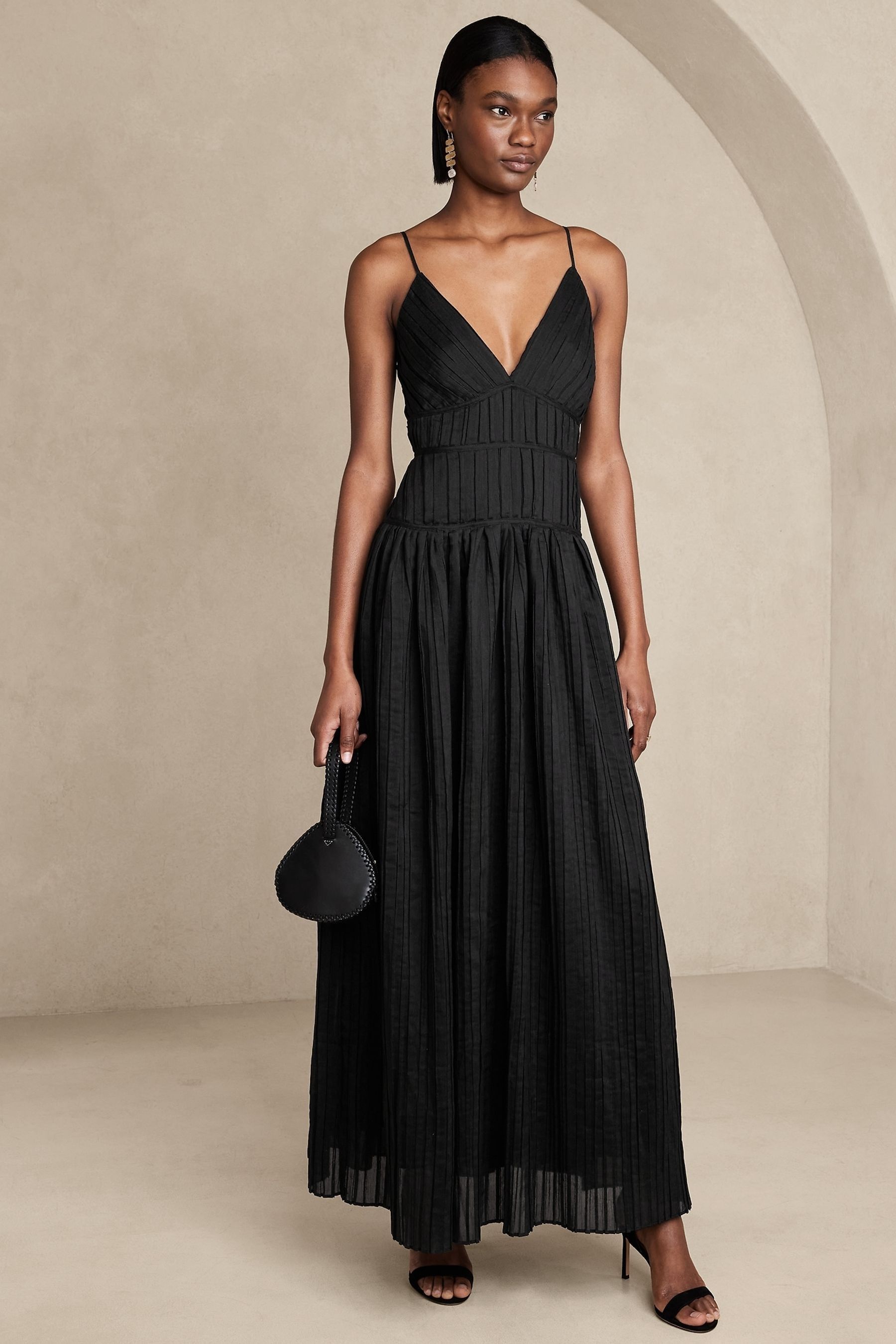 Banana republic pleated maxi dress store