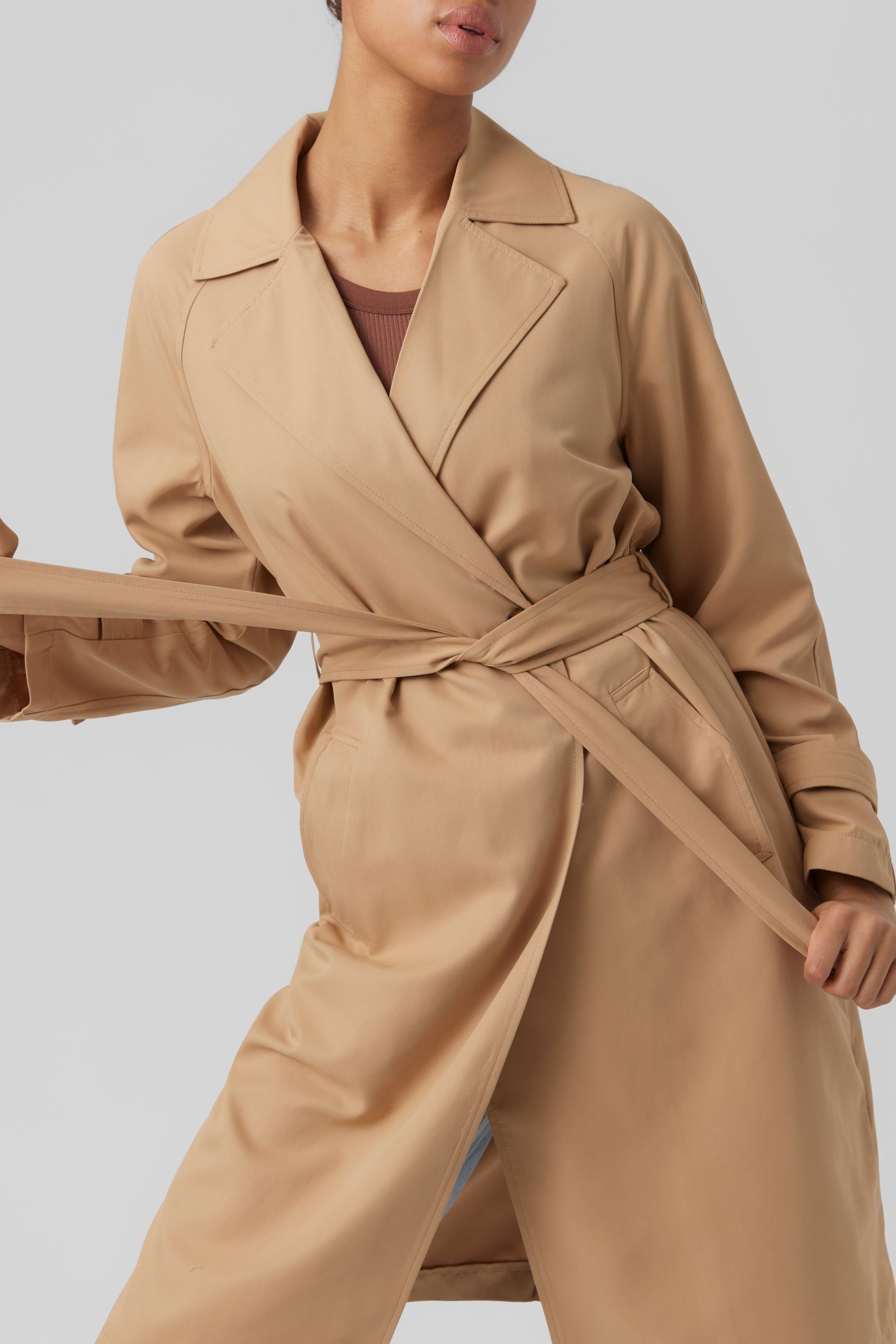 Buy VERO MODA Camel Trench Coat from Next Luxembourg