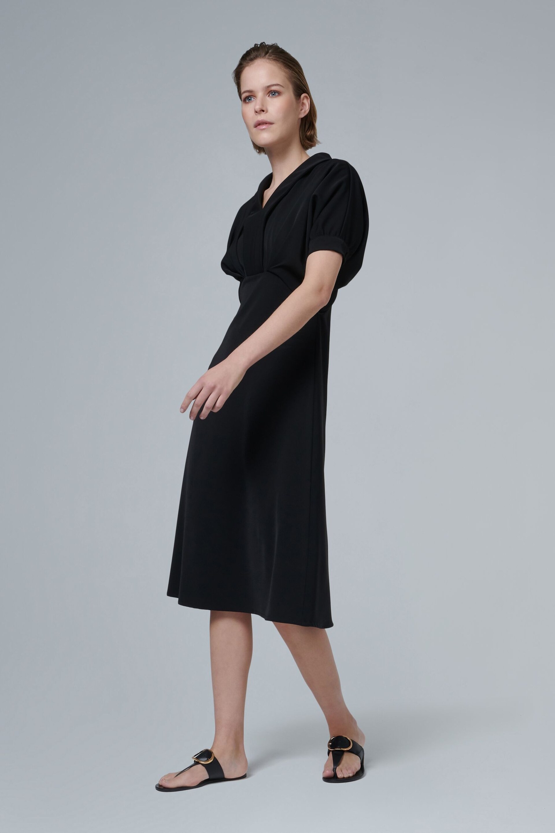 leem Black Batwing Sleeve Maxi Dress - Image 3 of 6