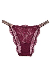 Victoria's Secret Kir Red Shine Strap Lace Bikini Knickers - Image 3 of 3