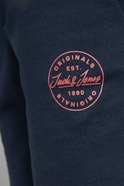 JACK & JONES JUNIOR Navy Printed Logo Sweat Short - Image 5 of 5