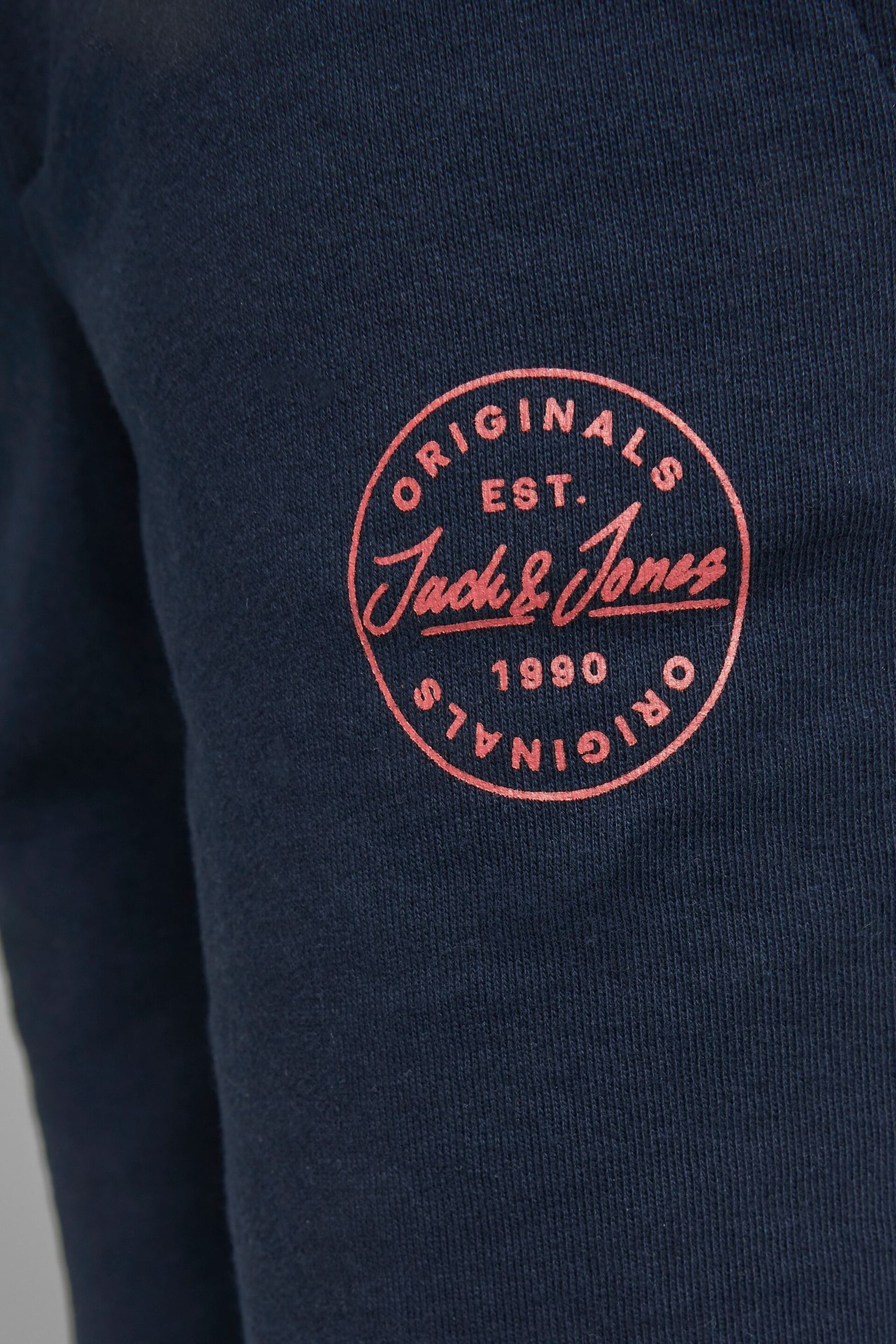 JACK & JONES JUNIOR Navy Printed Logo Sweat Short - Image 5 of 5