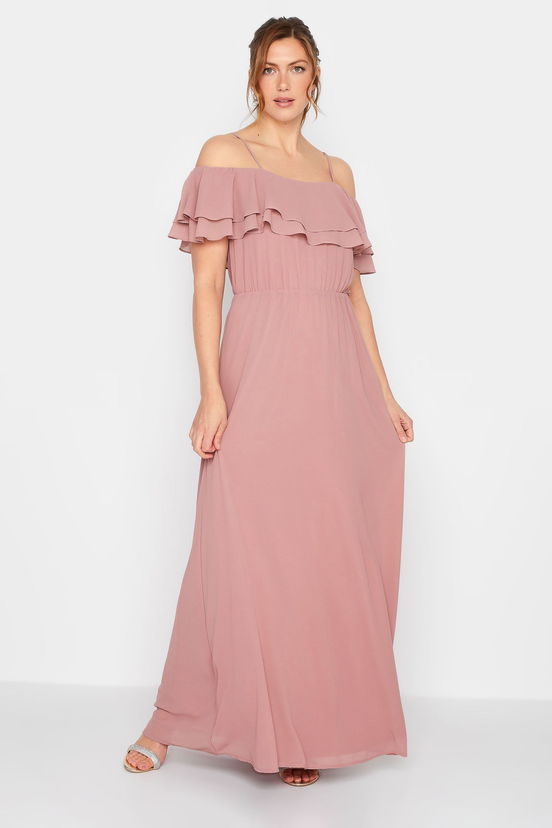 Buy Long Tall Sally Pink Ruffle Maxi Dress from Next Belgium