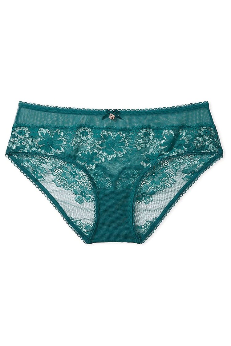 Victoria's Secret Black Ivy Green Lace Hipster Knickers - Image 3 of 3