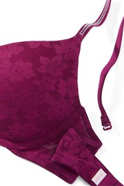 Victoria's Secret PINK Vivid Magenta Pink Lace Shine Strap Push Up Bra - Image 2 of 2