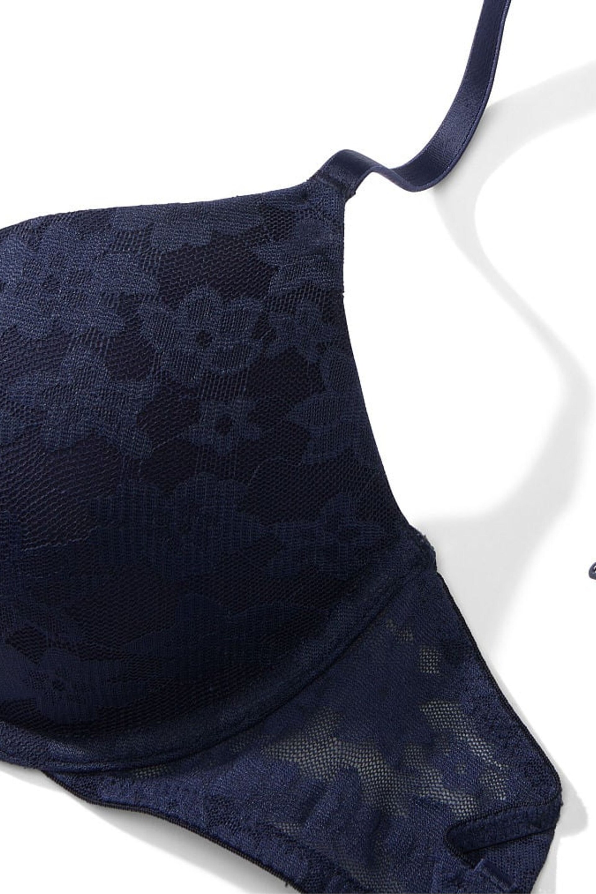 Victoria's Secret PINK Midnight Navy Blue Floral Lace Lightly Lined Bra - Image 4 of 4