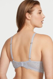 Victoria's Secret Flint Grey Lace Half Pad Plunge Bra - Image 2 of 3