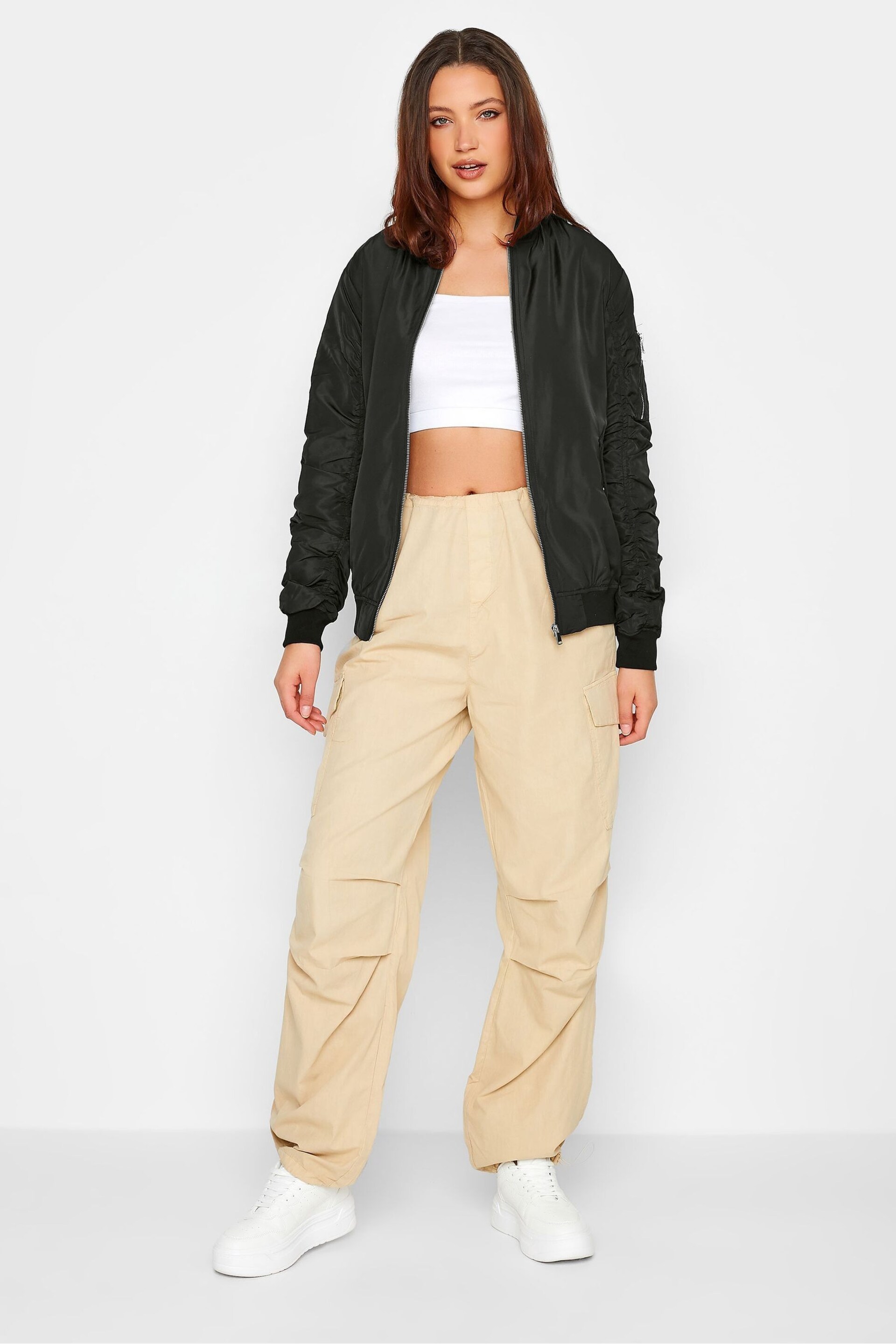 Long Tall Sally Black Bomber Jacket - Image 3 of 4