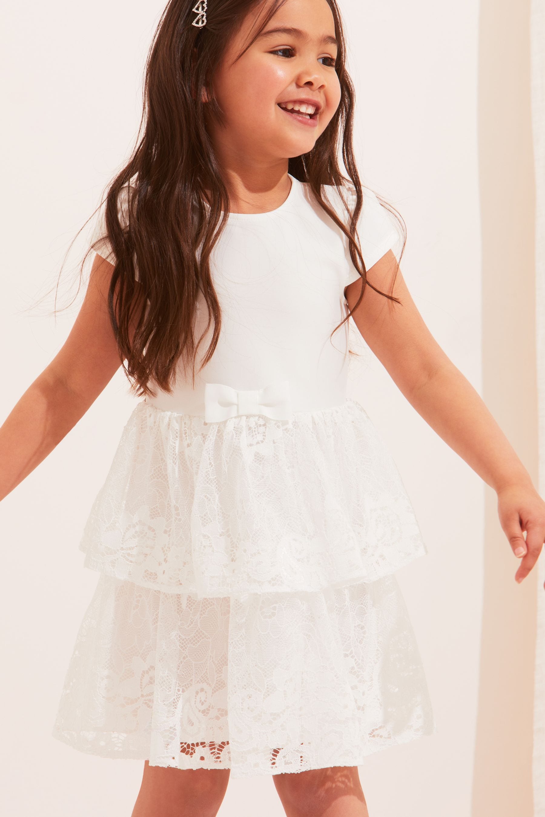Buy Lipsy White Mini Lace Tutu Dress from Next Luxembourg