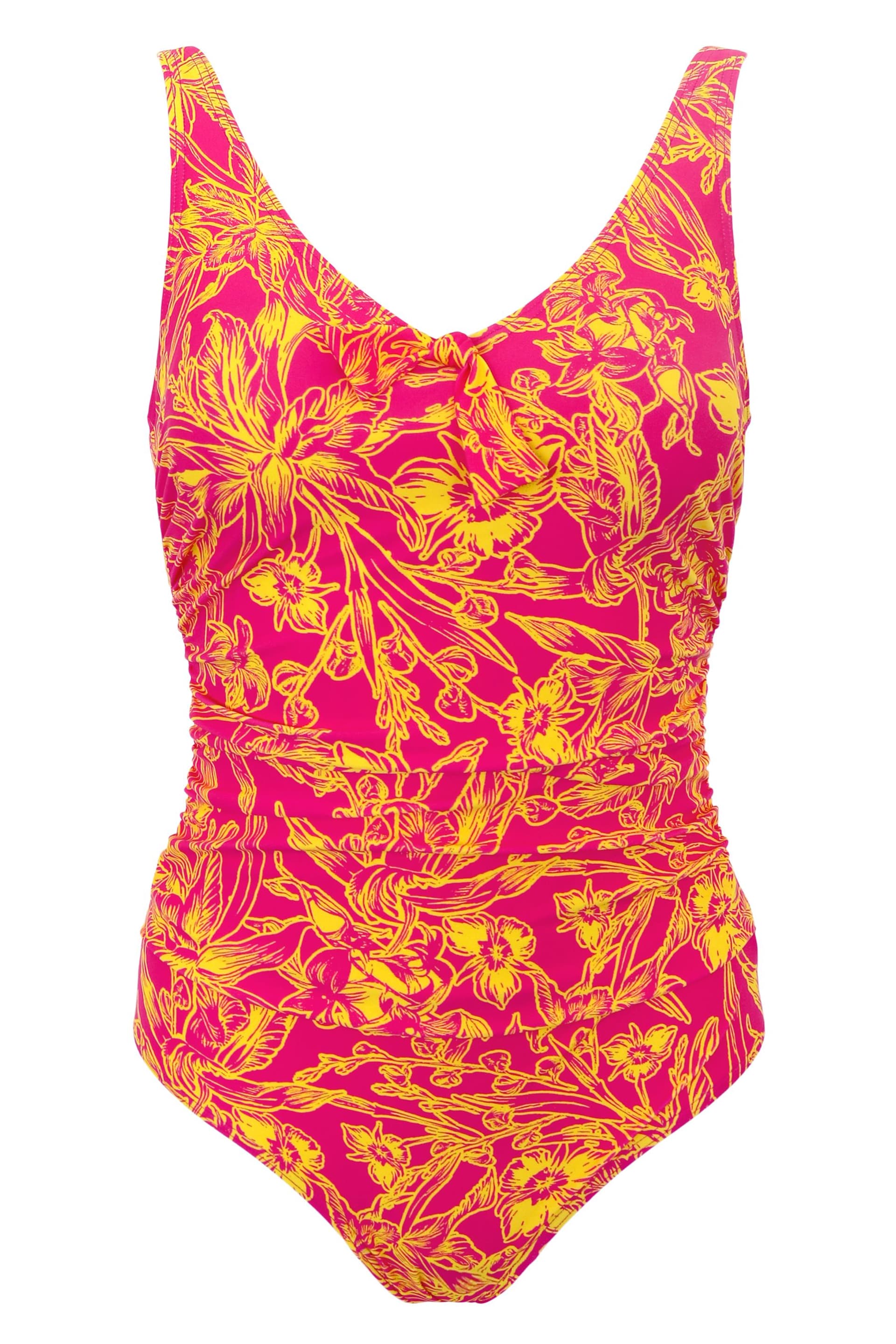 Pour Moi Pink Freedom Scoop Neck Tummy Control Swimsuit - Image 4 of 5