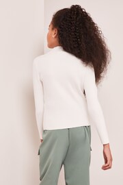 Lipsy Cream Front Cut Out Embellished Jumper - Image 4 of 4