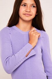 Lipsy Purple Pearl Stud Sleeve Jumper - Image 1 of 4