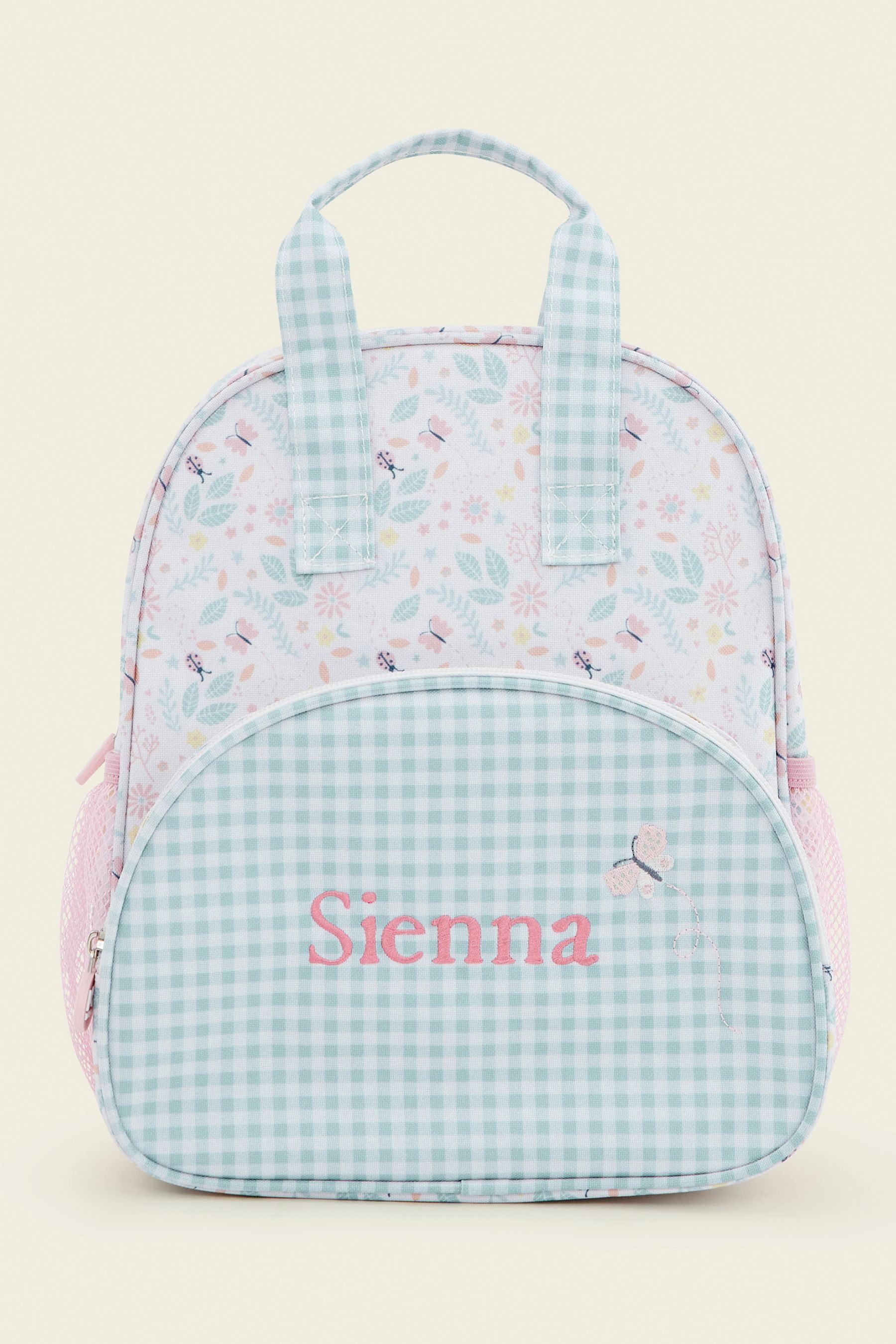Pink gingham backpack clearance