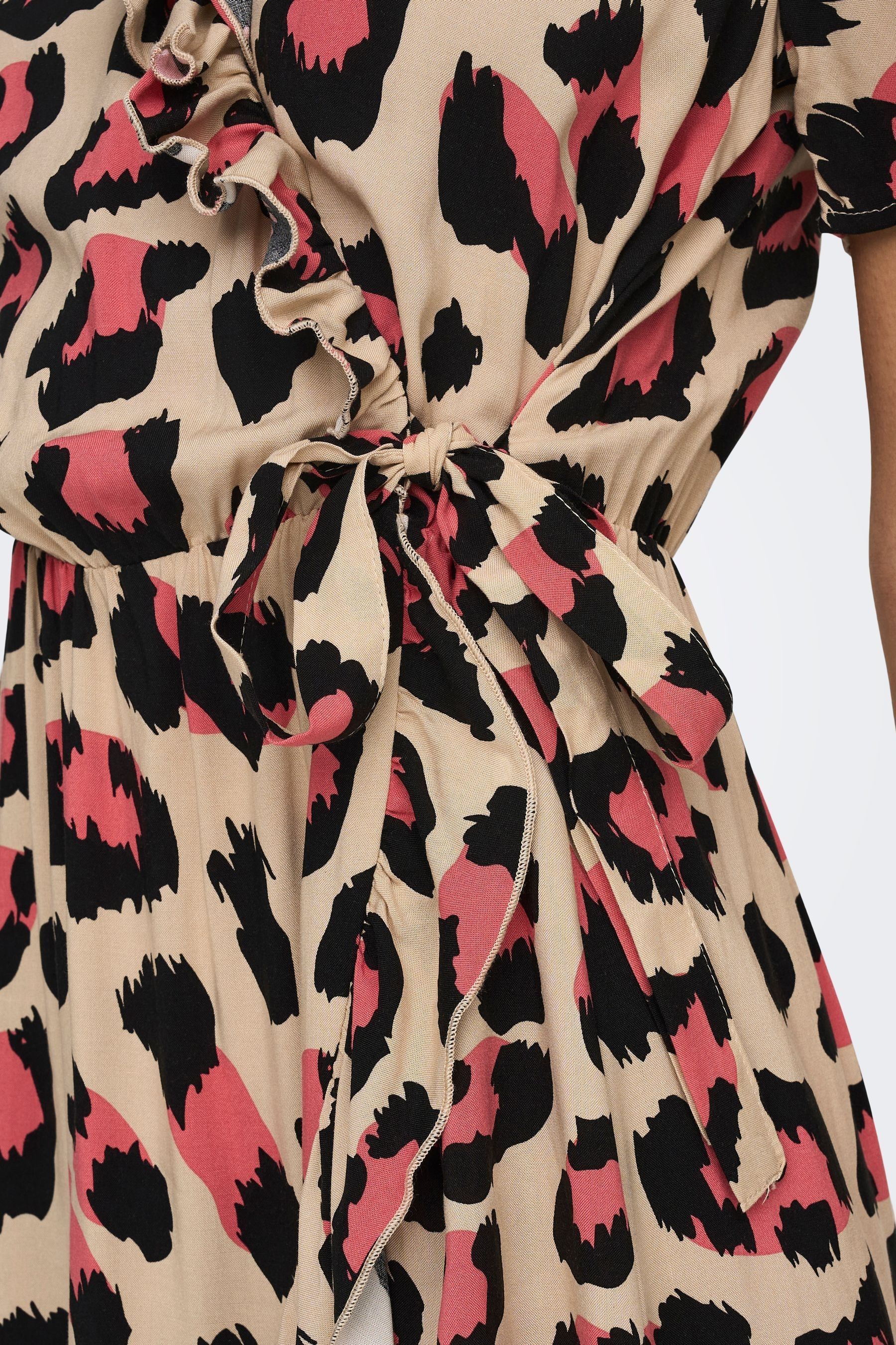 Buy JDY Leopard Print Printed Wrap Frill Detail Dress from Next Luxembourg