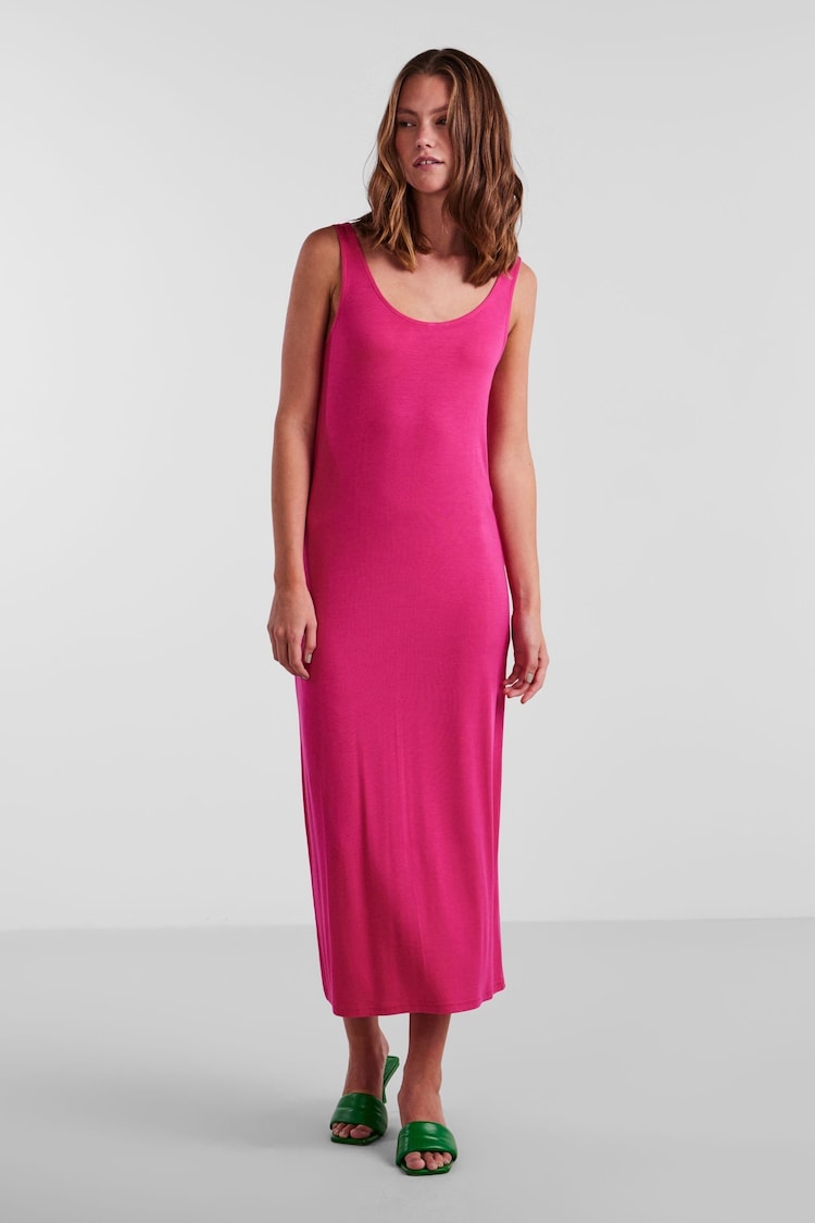 PIECES Pink Sleeveless Jersey Maxi Dress - Image 1 of 5