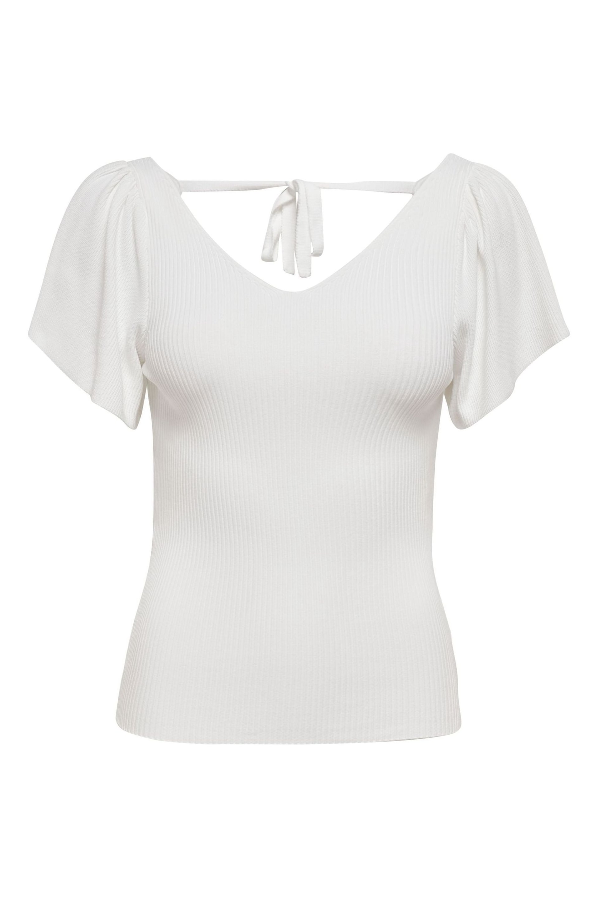 ONLY White Frill Sleeve Top - Image 5 of 5