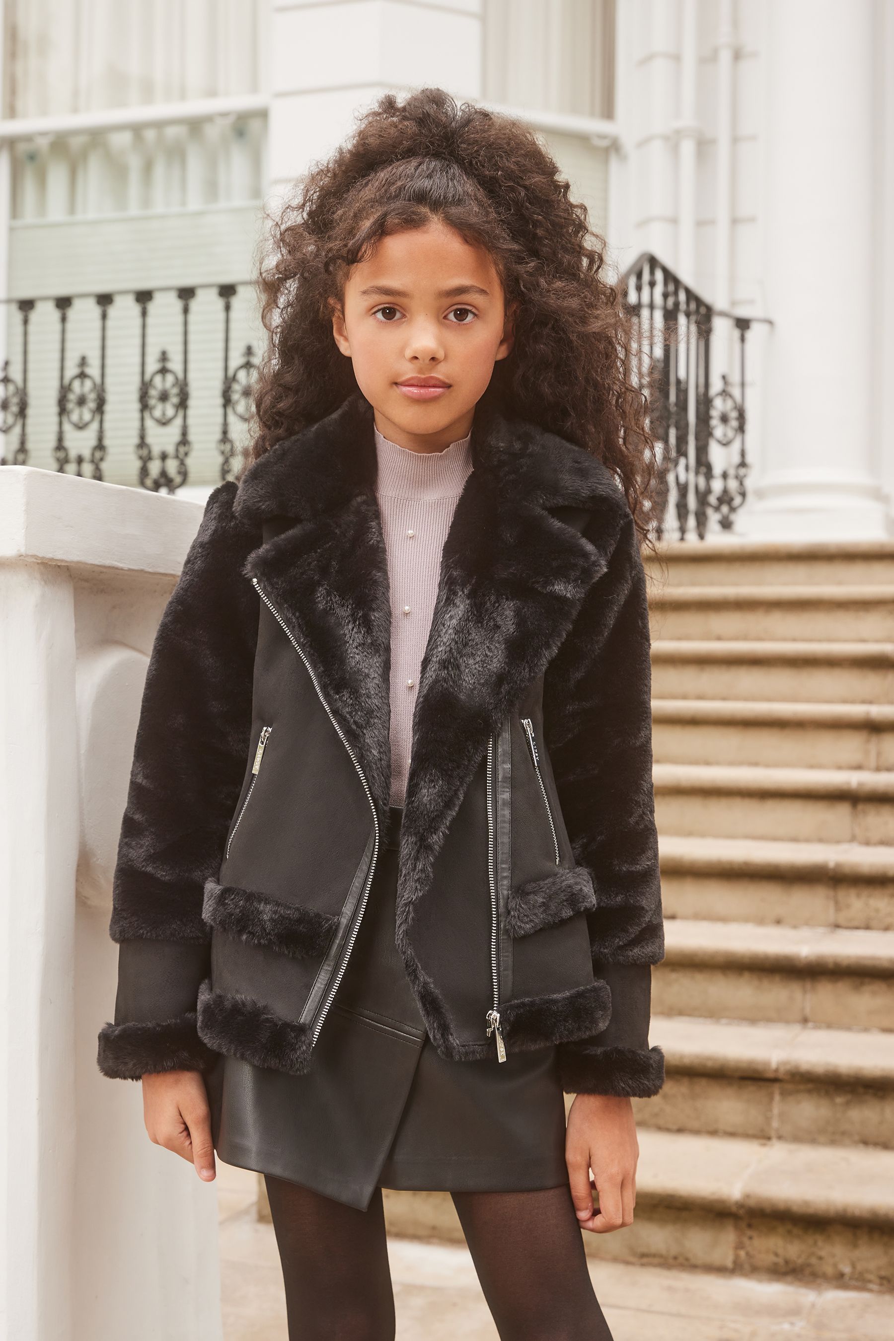 Buy Lipsy Black Suede Aviator Style Jacket from Next Luxembourg