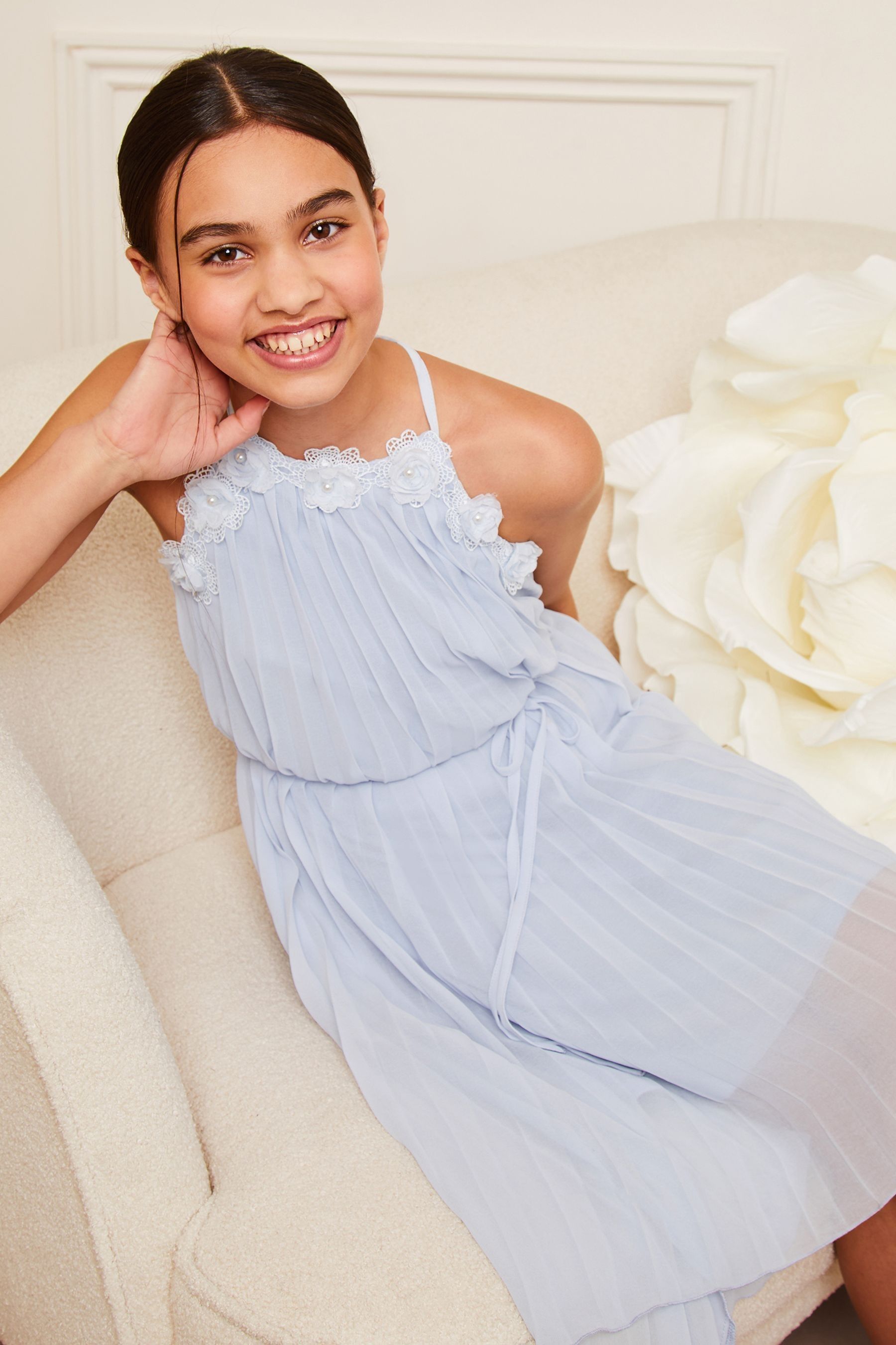 Lipsy girl pleated chiffon dress 2025