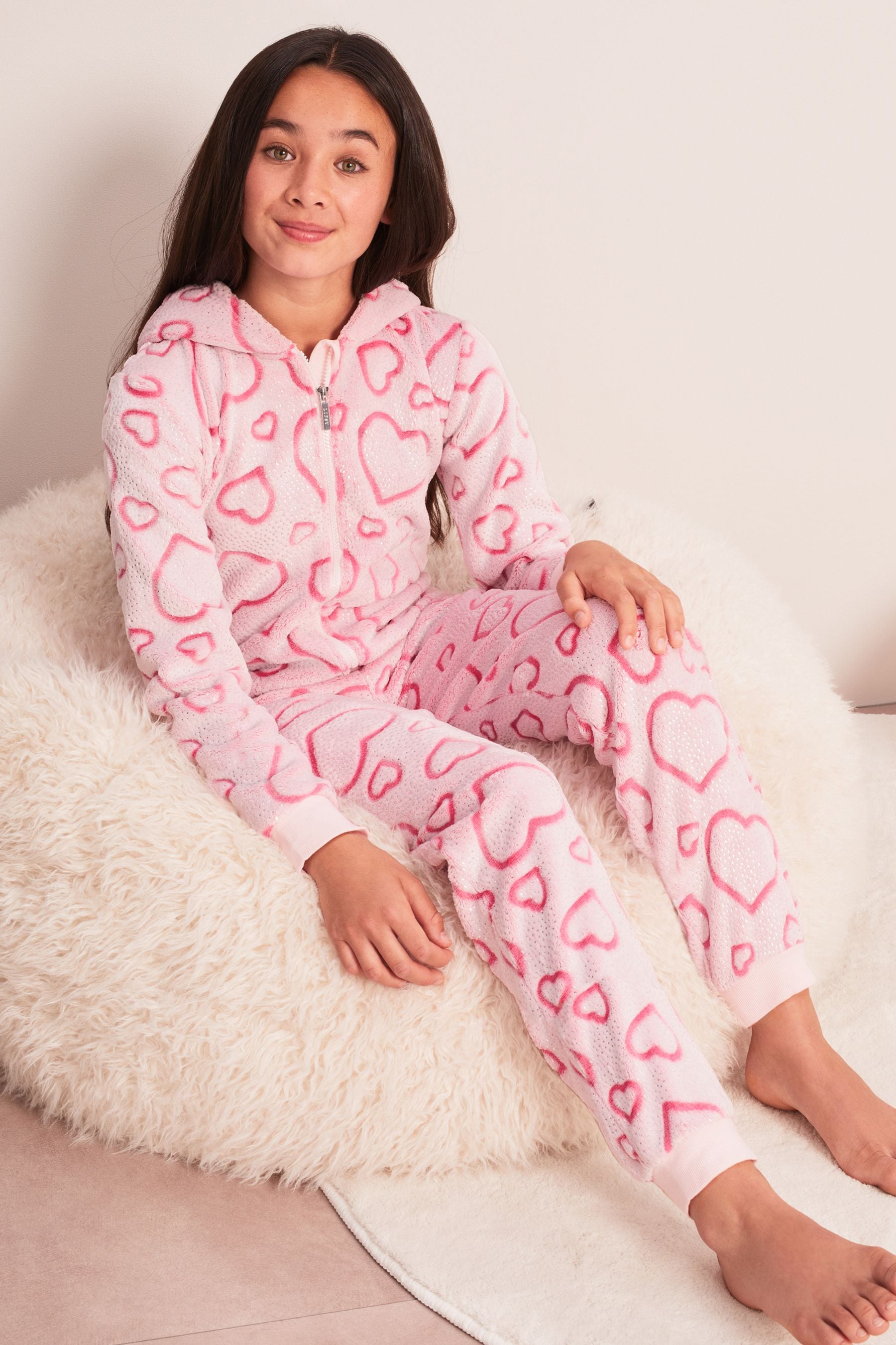Buy Lipsy Pink Cosy Fleece All In One From 3 16yrs from the Next UK online shop