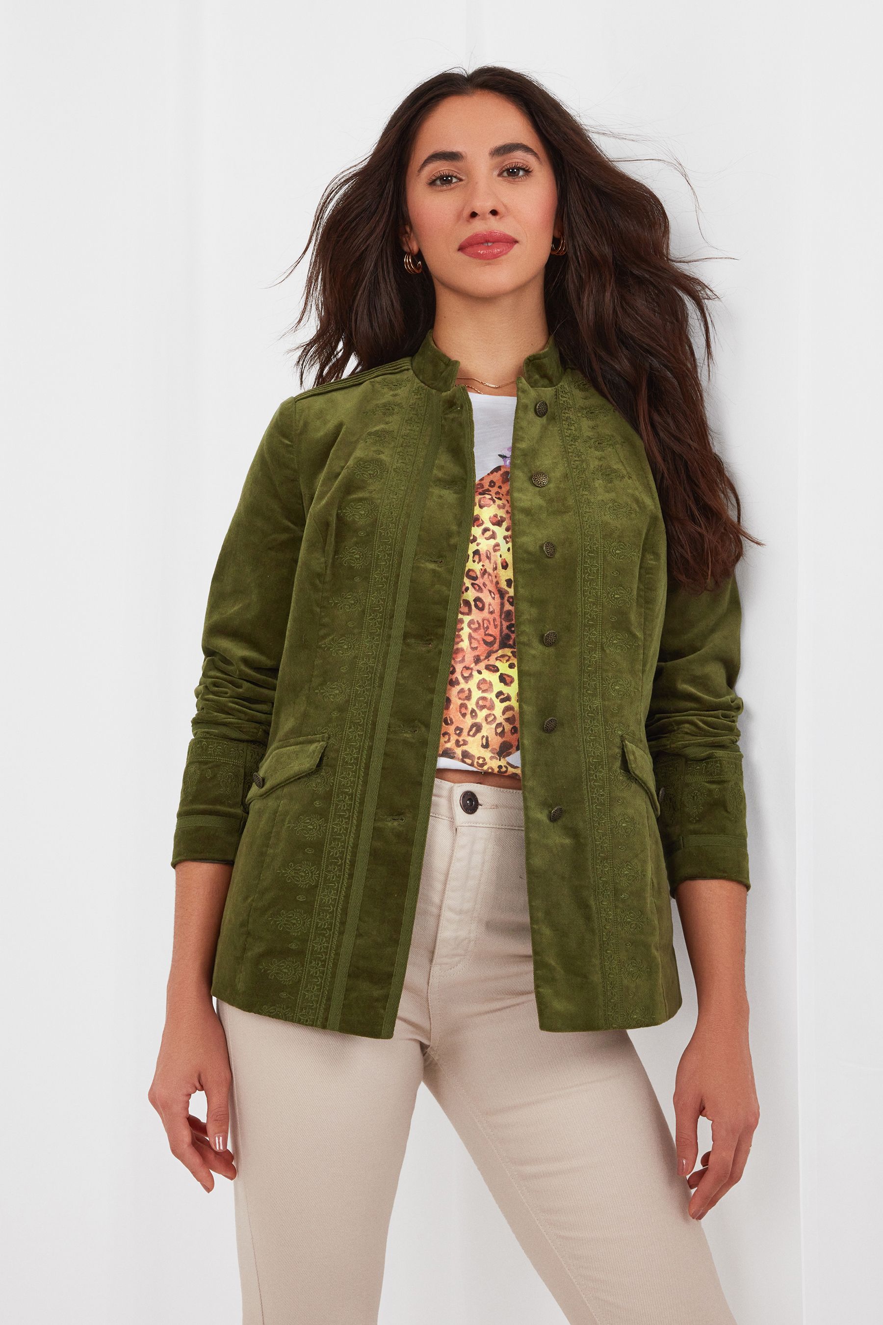 Joe browns green velvet coat discount
