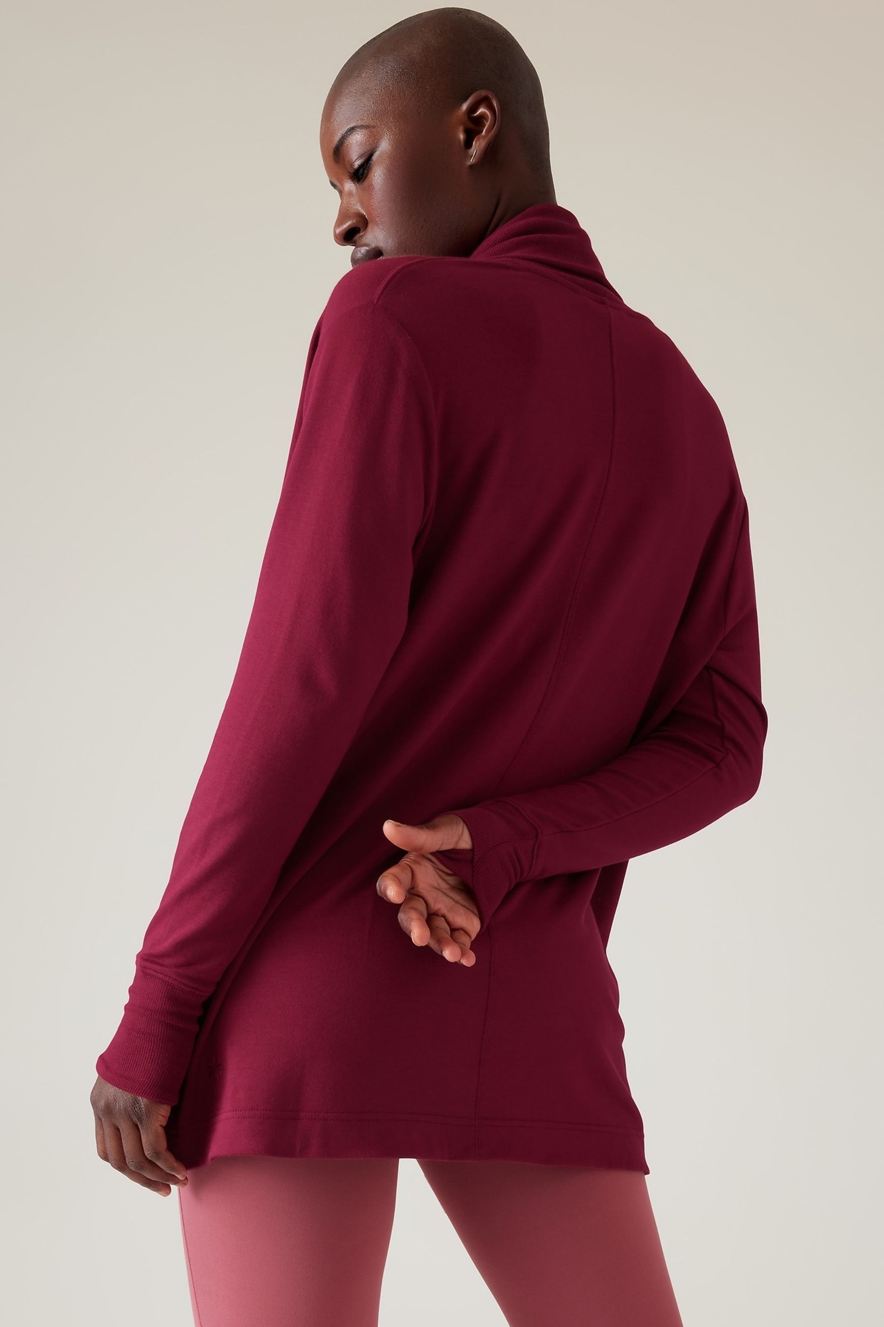 Red wrap cardigan hotsell