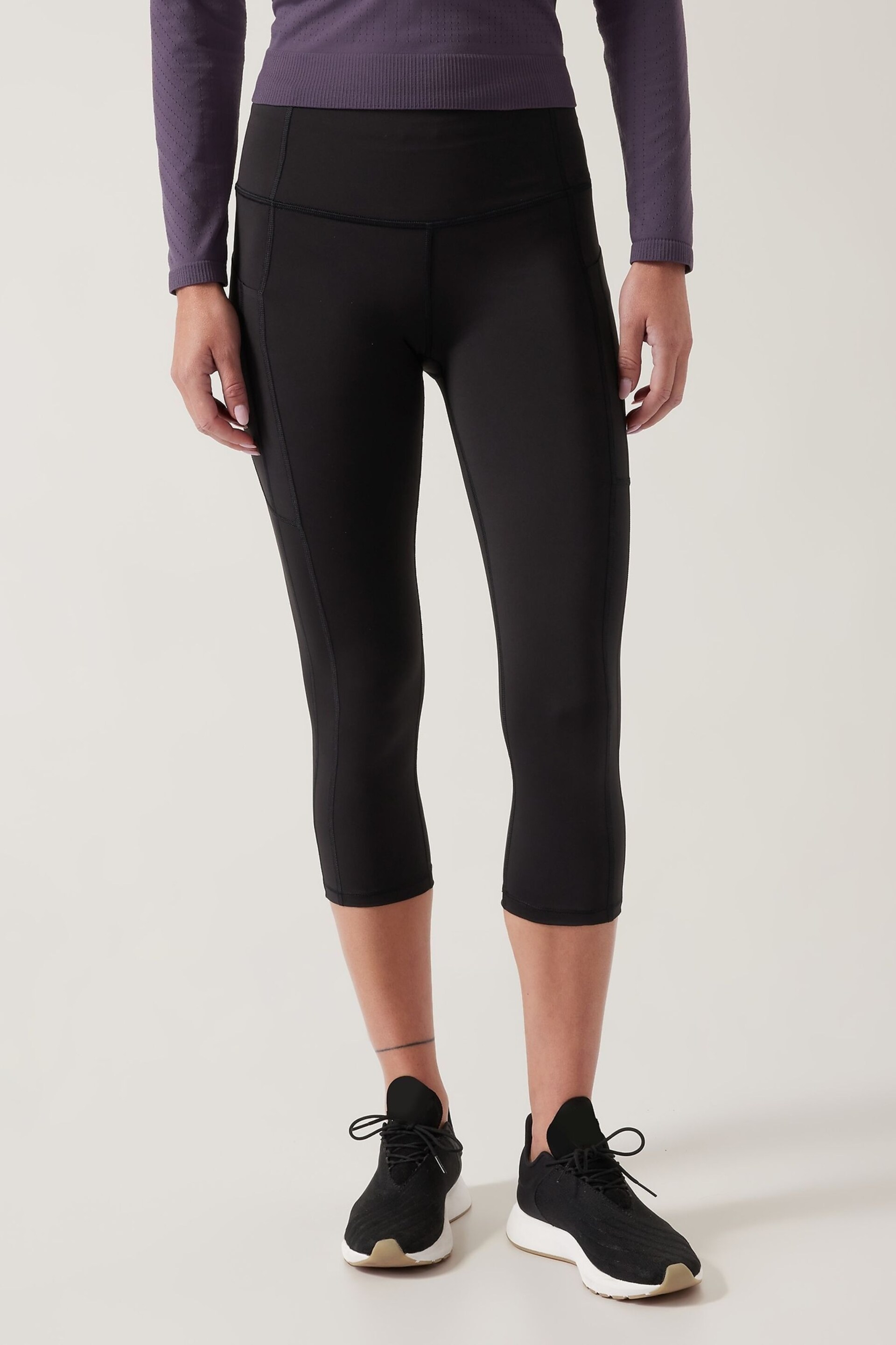 Athleta Black Ultimate Stash Capri Leggings - Image 1 of 4