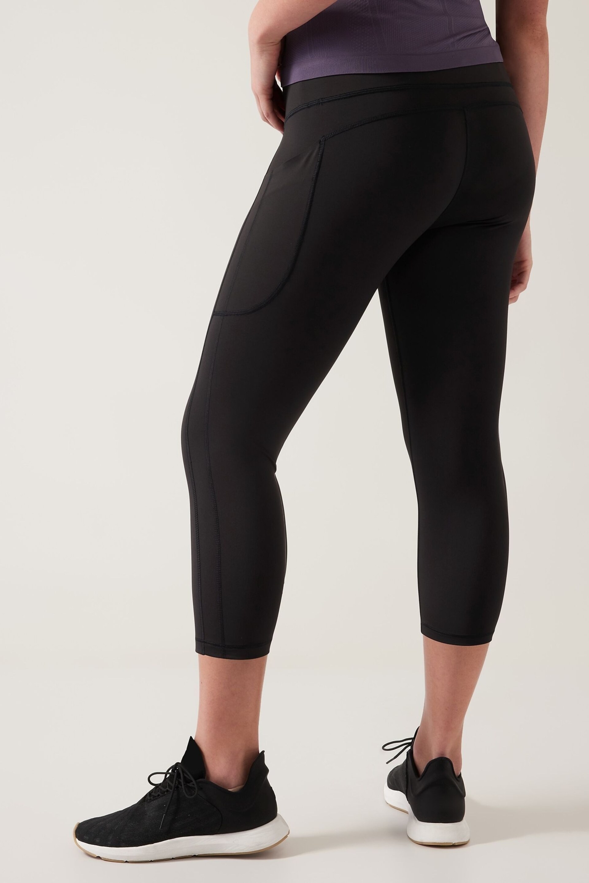 Athleta Black Ultimate Stash Capri Leggings - Image 2 of 4