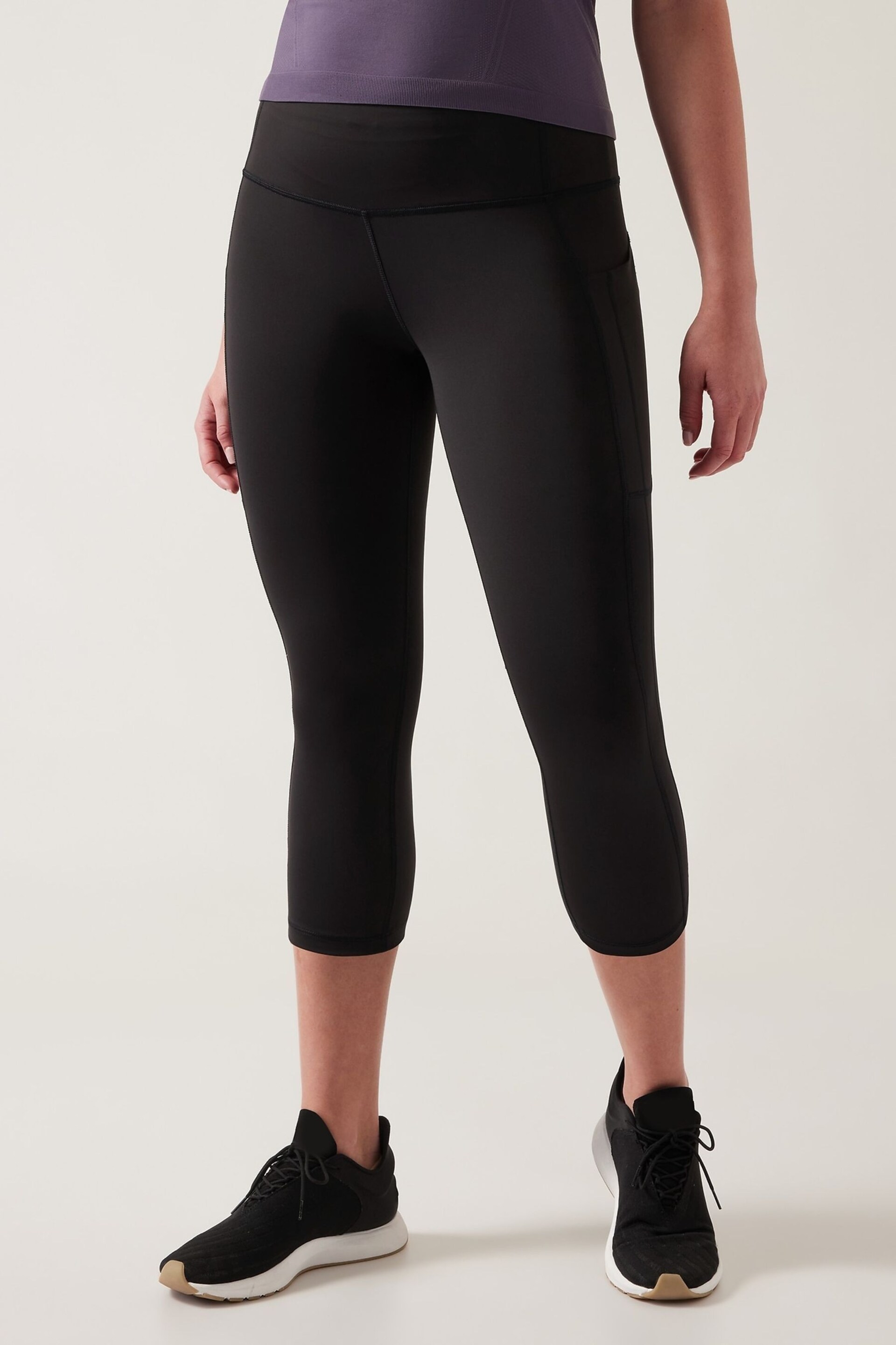 Athleta Black Ultimate Stash Capri Leggings - Image 3 of 4