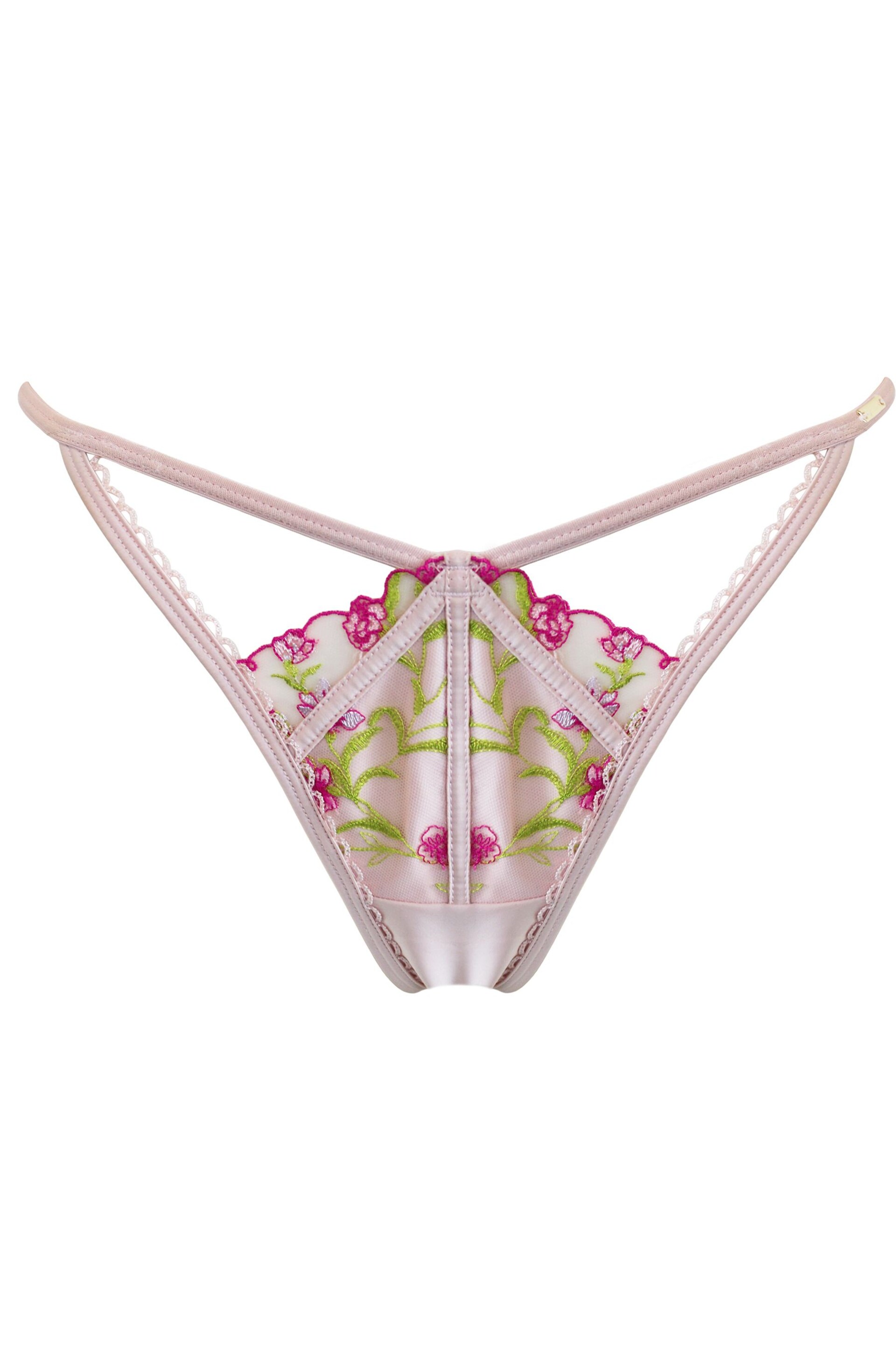 Pour Moi Soft Pink India Embroidery V Thong - Image 4 of 5