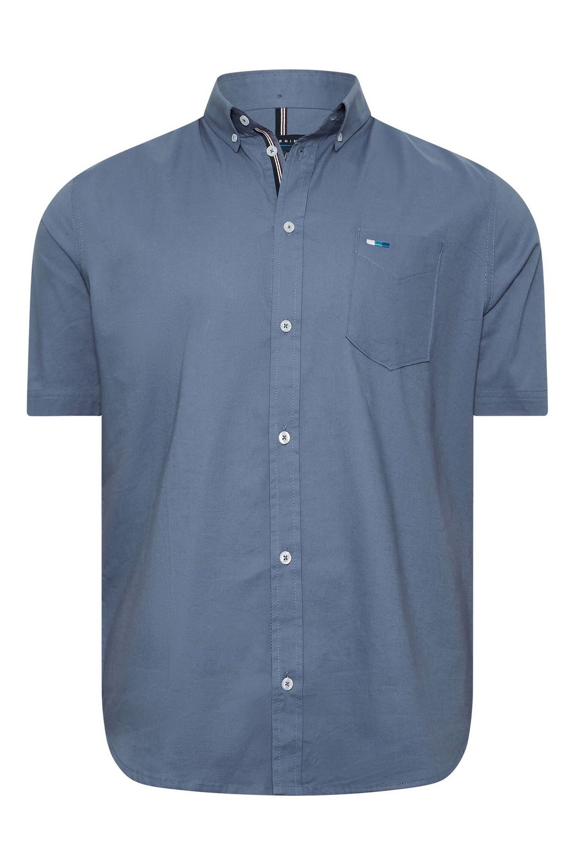 BadRhino Big & Tall Blue Short Sleeve Oxford Shirt - Image 2 of 3