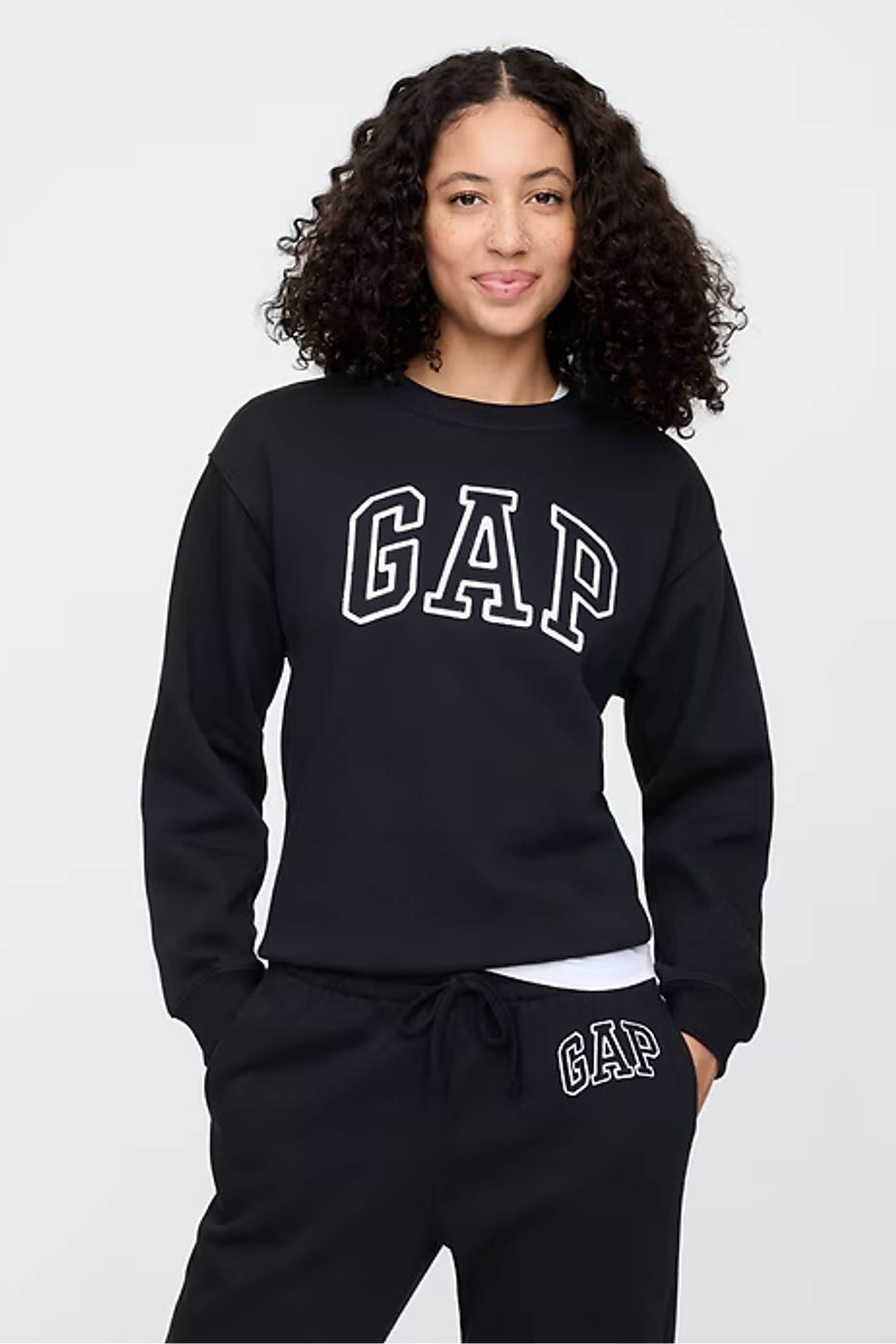 Buy Gap Black Logo Crew Neck Sweatshirt from the Next UK online shop