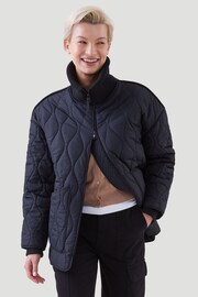 Kaldtvaer Black Arendal Onion Quilted Check Back Padded Jacket - Image 2 of 5