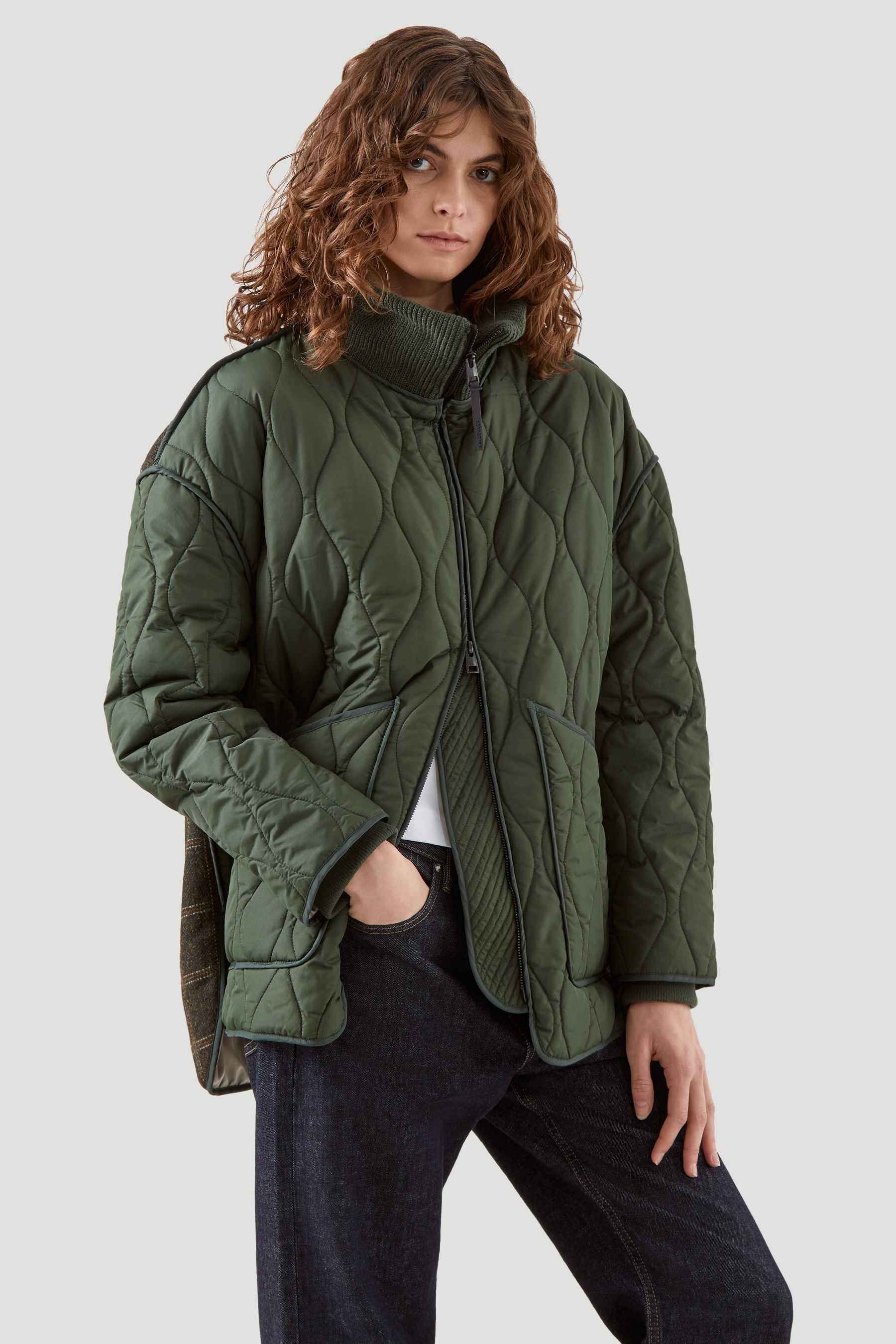 Khaki green padded jacket sale