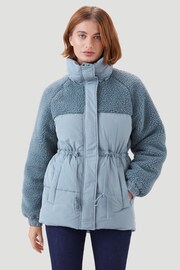 Kaldtvaer Blue Bryne Teddy Borg Poly Short Puffer Jacket - Image 1 of 5