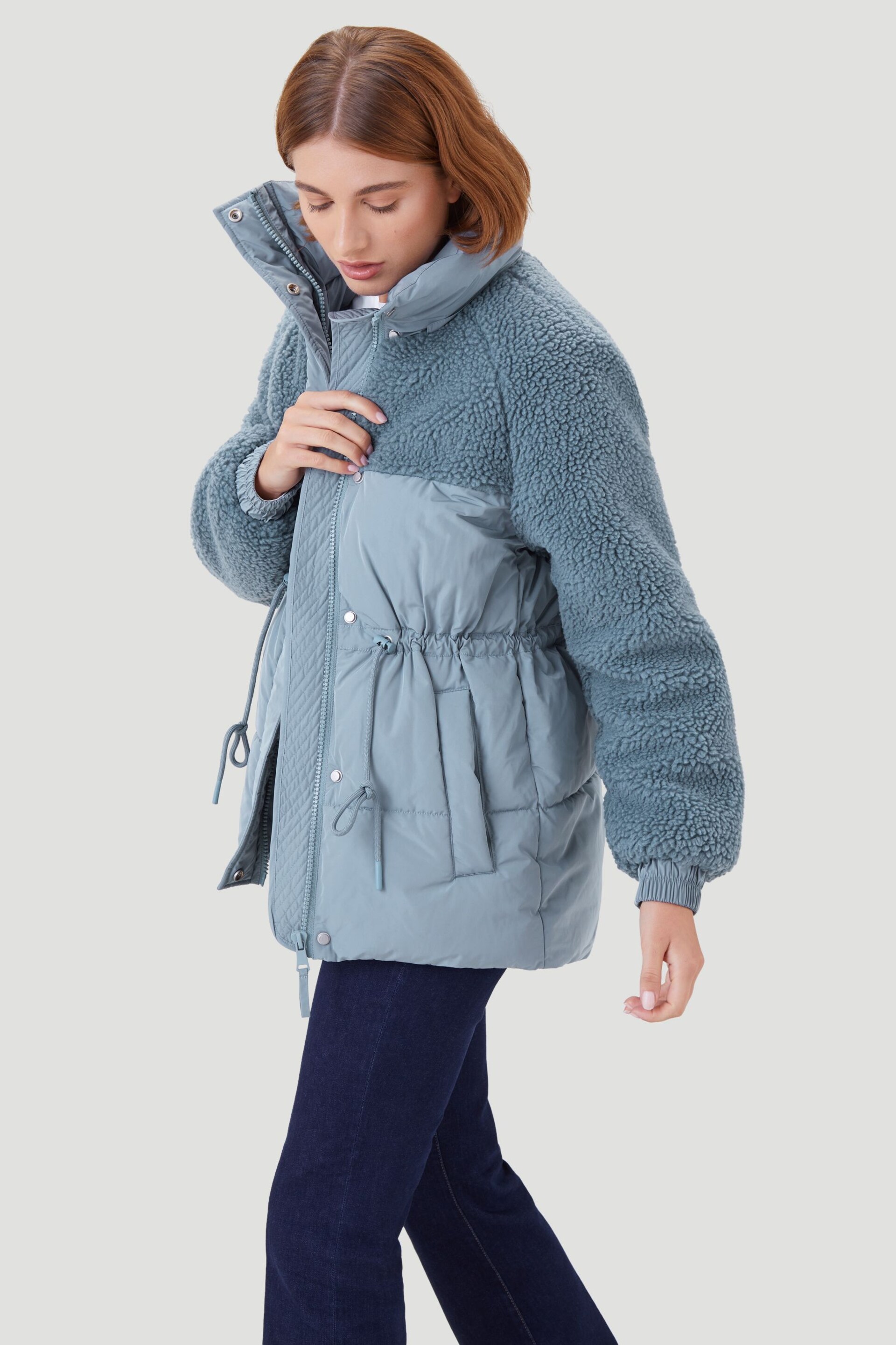 Kaldtvaer Blue Bryne Teddy Borg Poly Short Puffer Jacket - Image 2 of 5