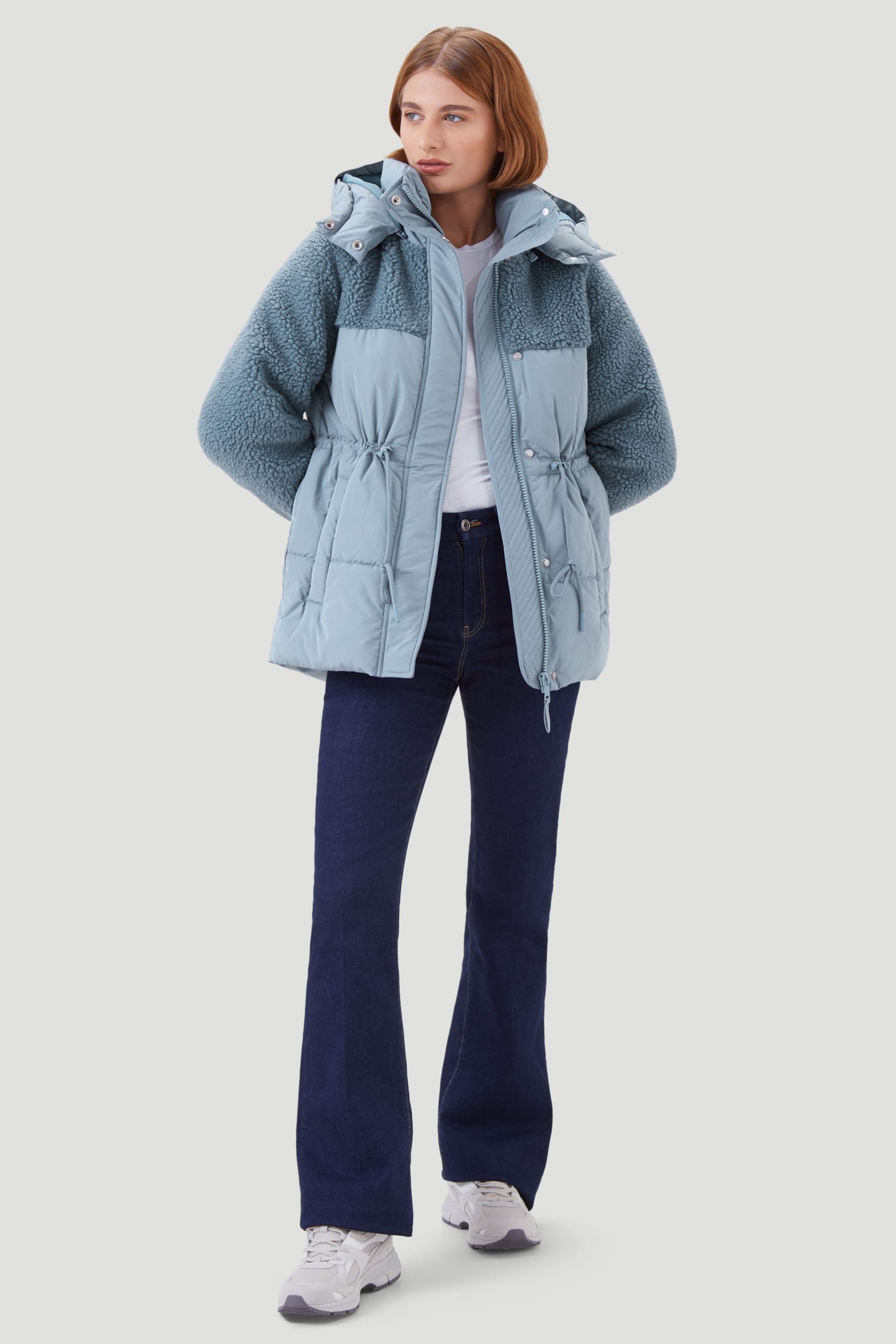 Kaldtvaer Blue Bryne Teddy Borg Poly Short Puffer Jacket - Image 3 of 5