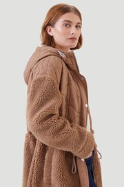 Kaldtvaer Brown Petite Floro Long Teddy Borg Coat - Image 4 of 5