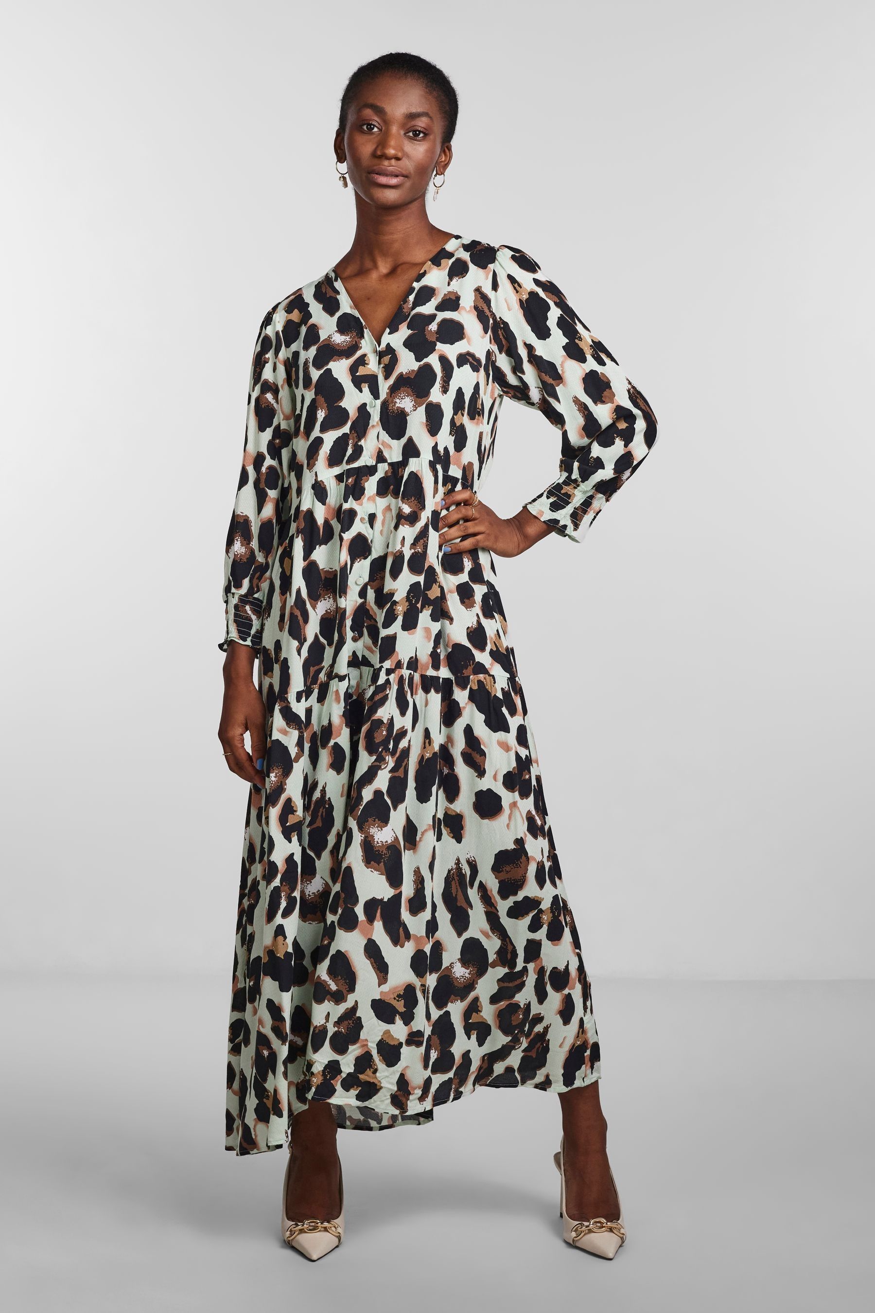 Leopard print button through dress sales