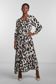 Y.A.S Leopard Print Button Through Midi Printed Dress - Image 1 of 5