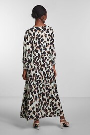 Y.A.S Leopard Print Button Through Midi Printed Dress - Image 3 of 5