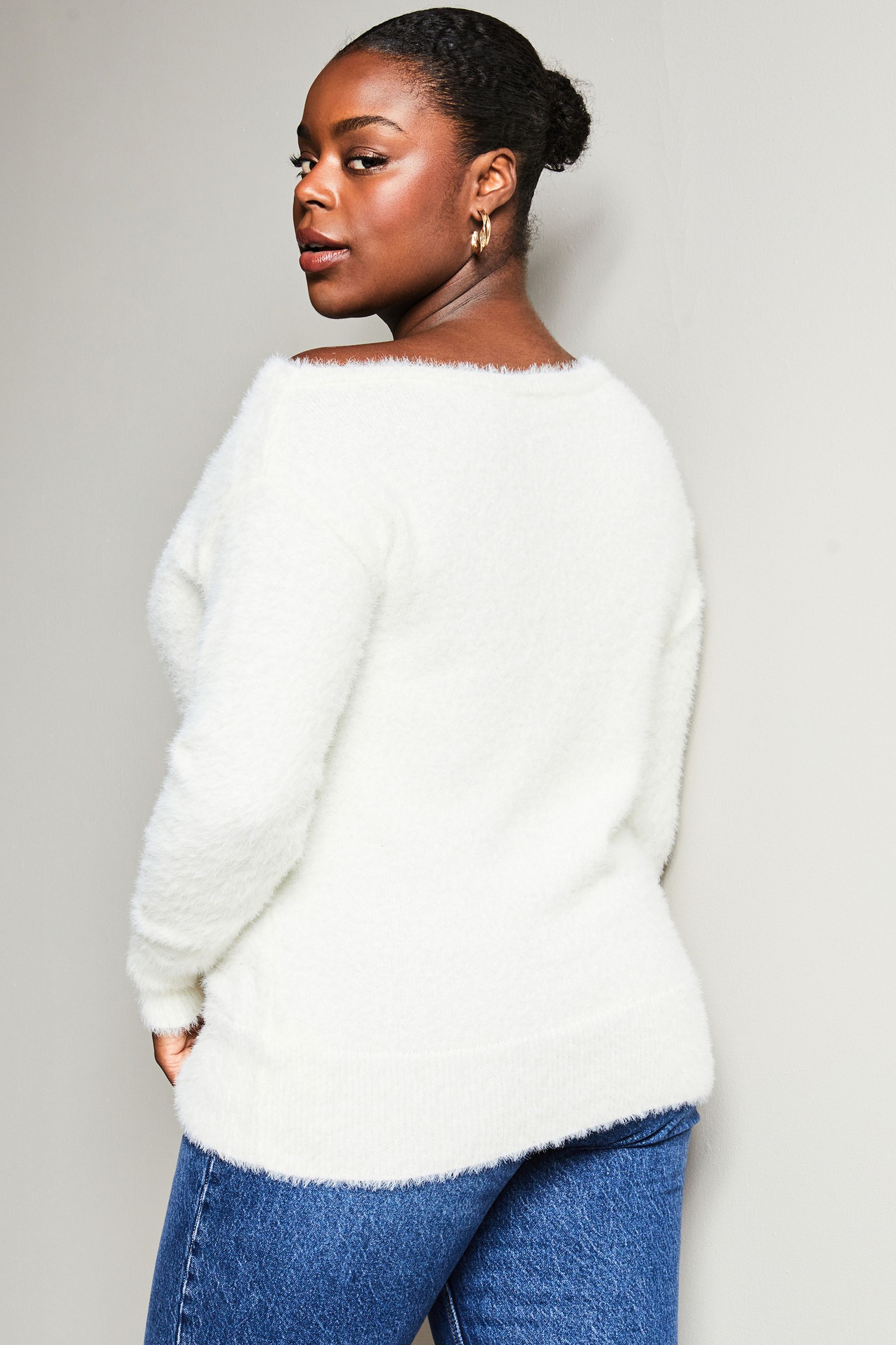 Christmas off the shoulder jumper best sale