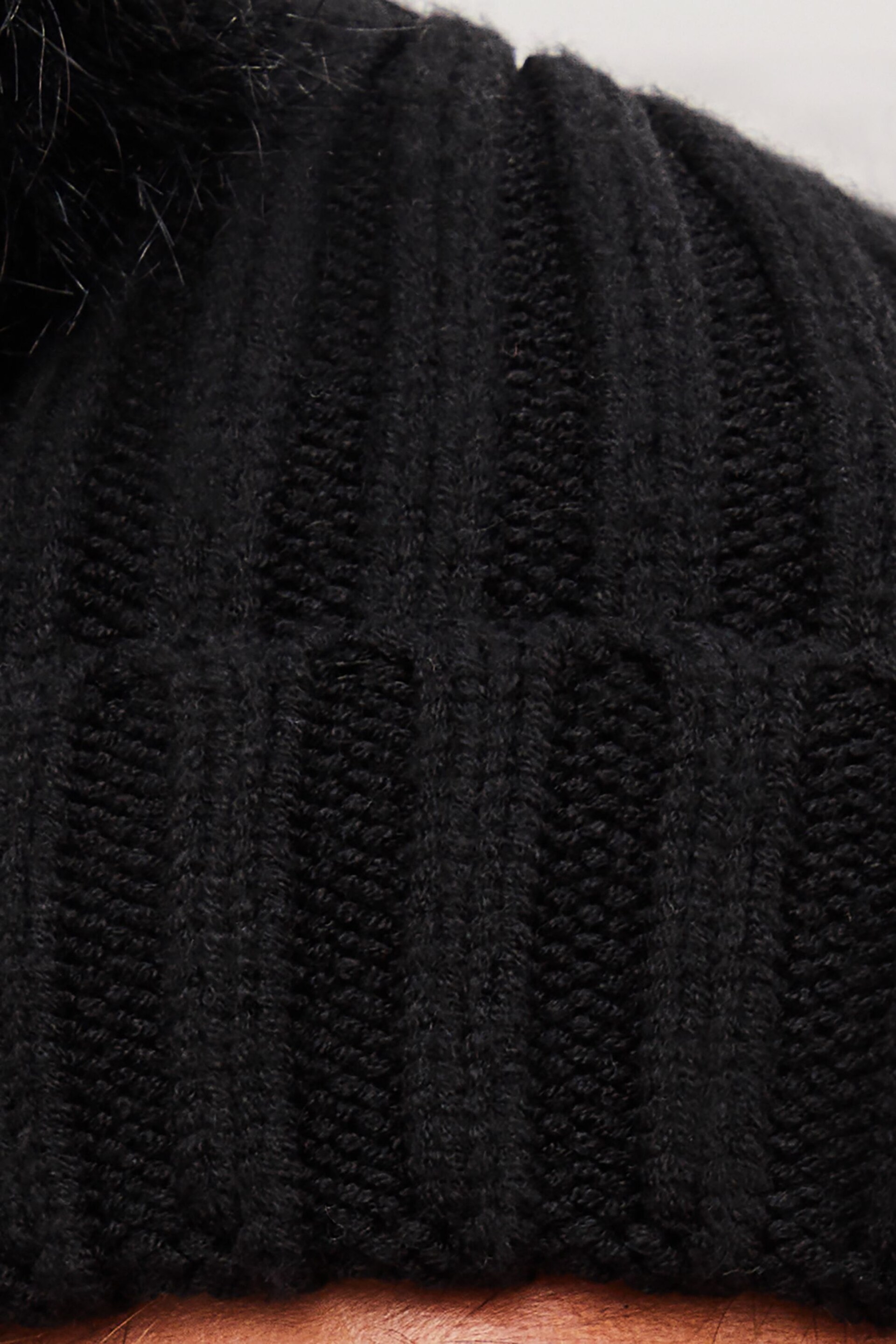 Lipsy Black Cosy Bobble Hat - Image 2 of 4
