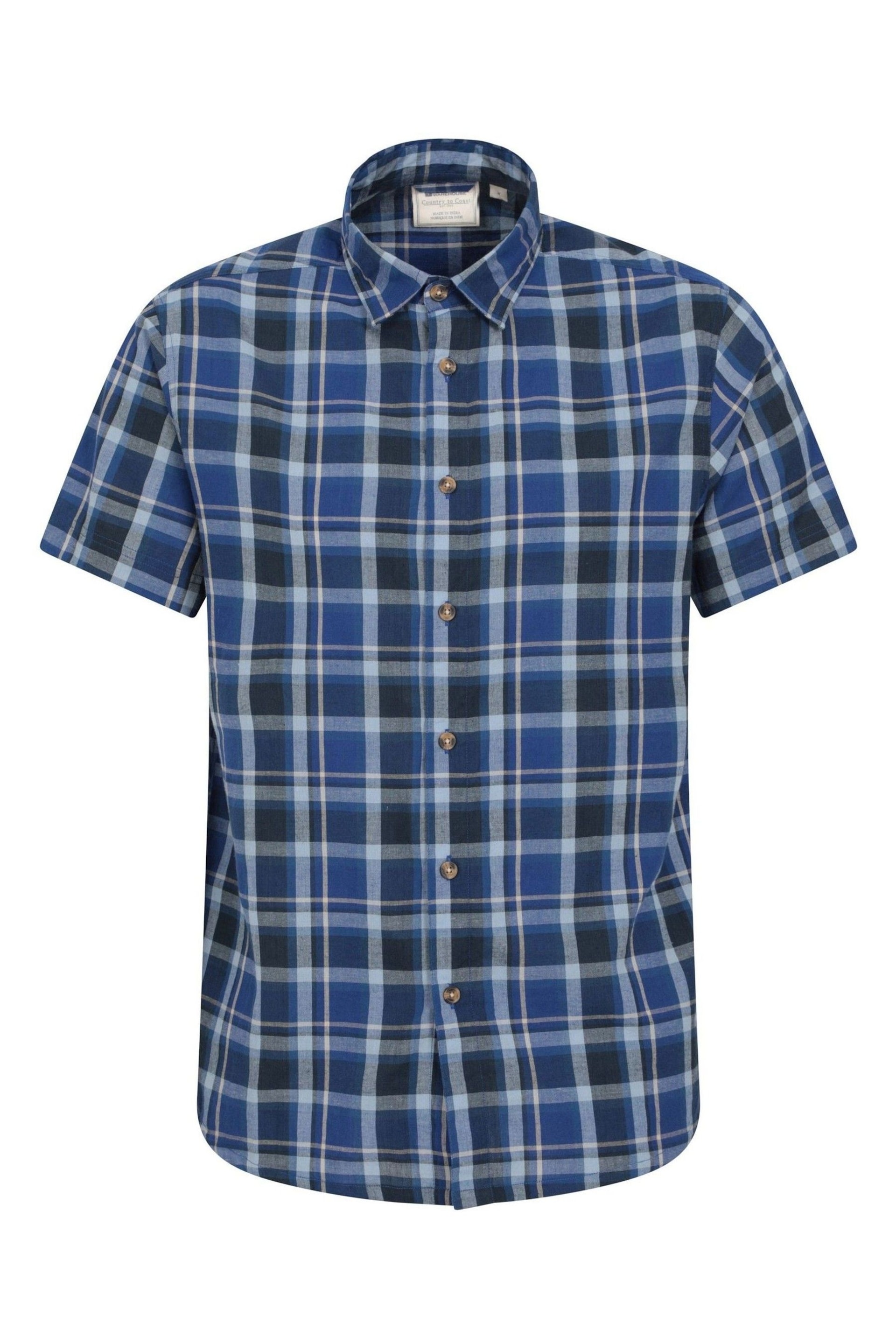Mountain Warehouse Blue Weekender Mens Cotton Shirt - Image 1 of 5